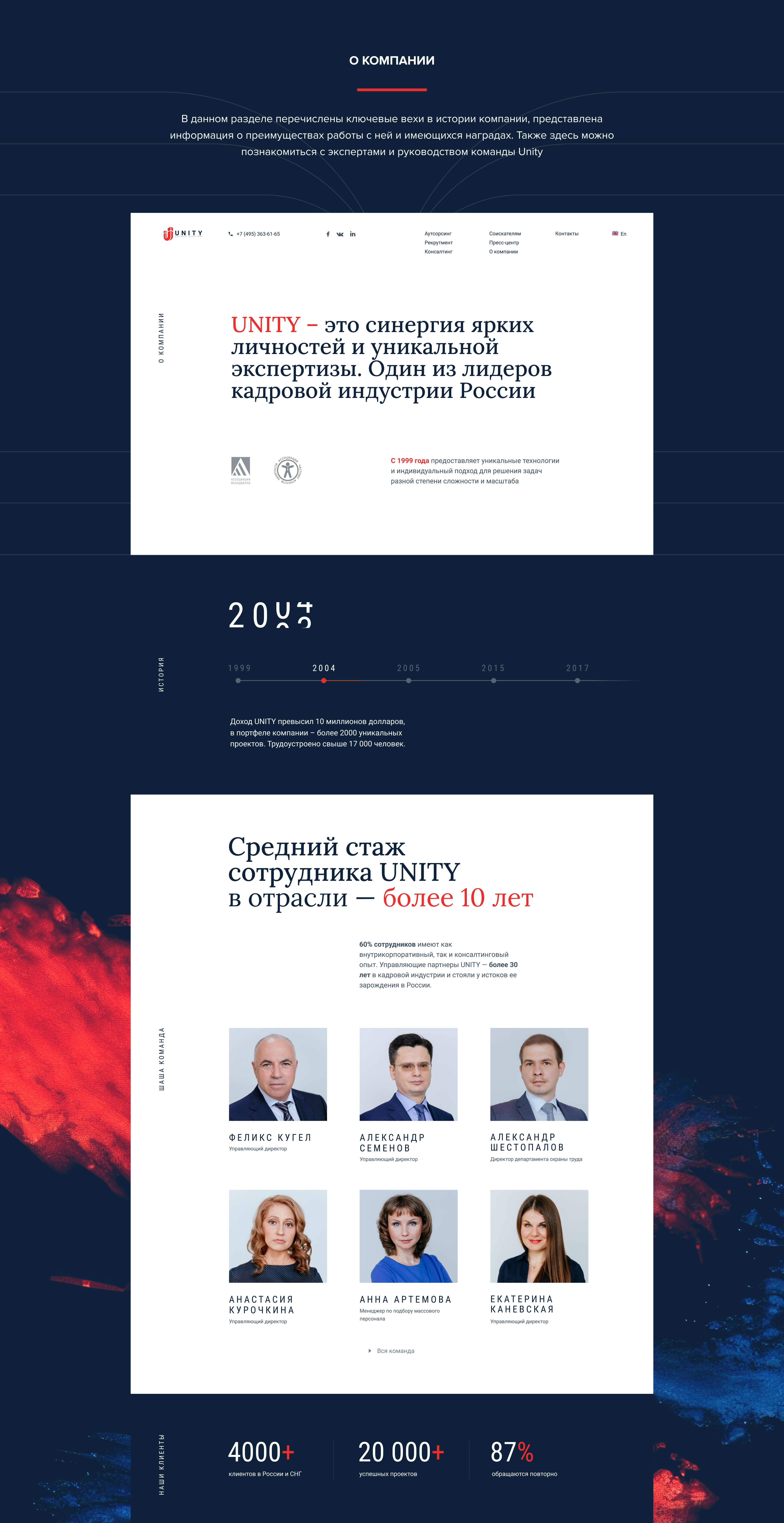 Корпоративный сайт рекрутинговой компании UNITY — Изображение №7 — Интерфейсы на Dprofile