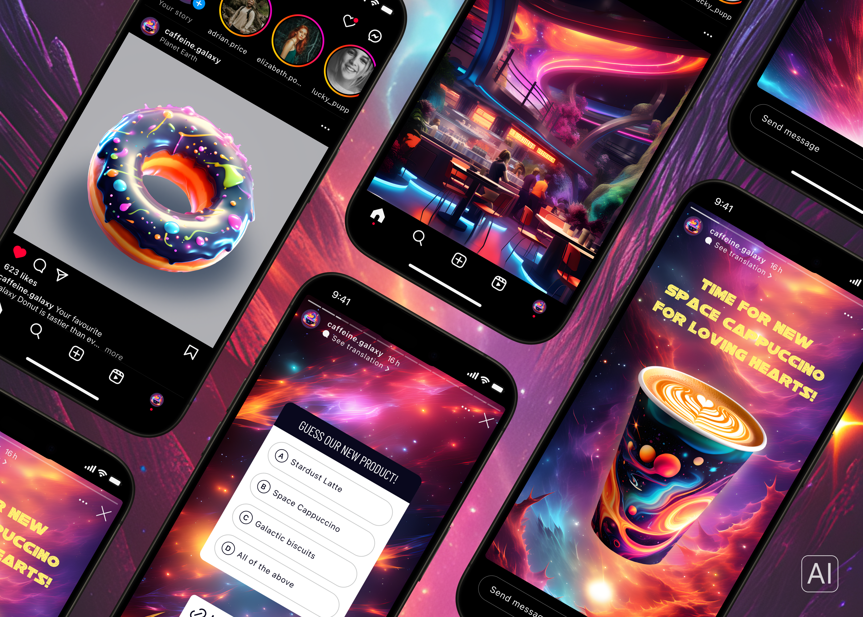 Caffeine Galaxy Coffee Shop — Изображение №4 — Брендинг, Графика на Dprofile