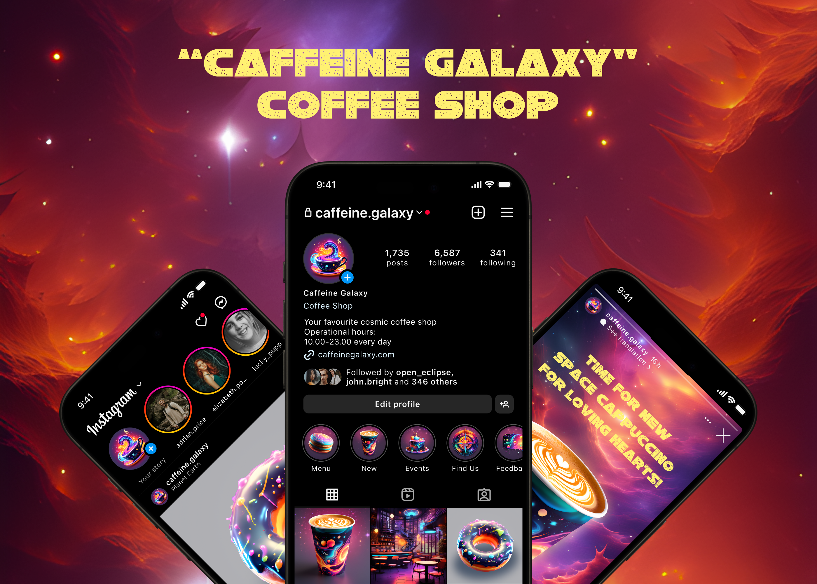 Caffeine Galaxy Coffee Shop — Изображение №1 — Брендинг, Графика на Dprofile