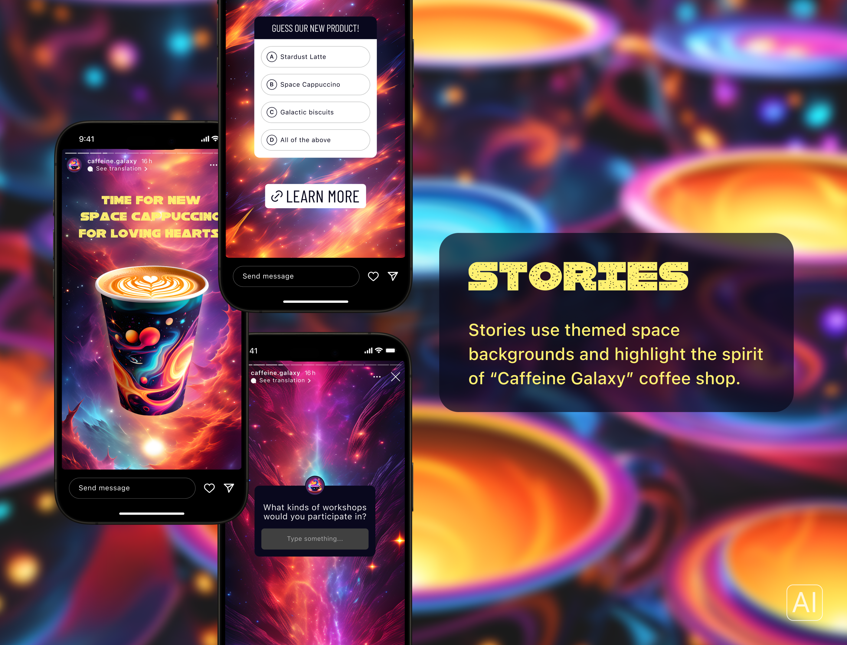 Caffeine Galaxy Coffee Shop — Изображение №8 — Брендинг, Графика на Dprofile