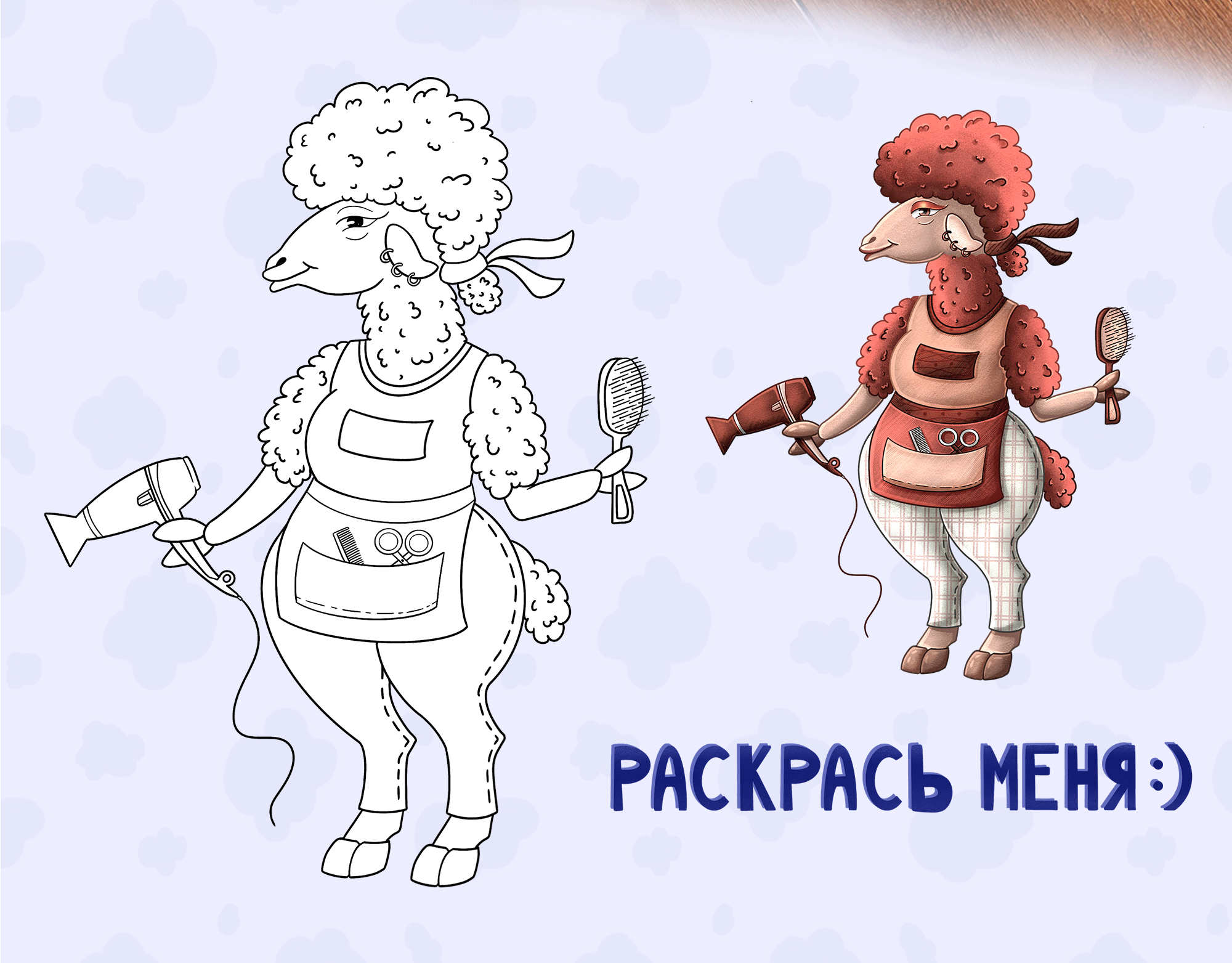РАСКРАСКА | ЖИВОТНЫЕ И ПРОФЕССИИ — Изображение №3 — Иллюстрация, Графика на Dprofile