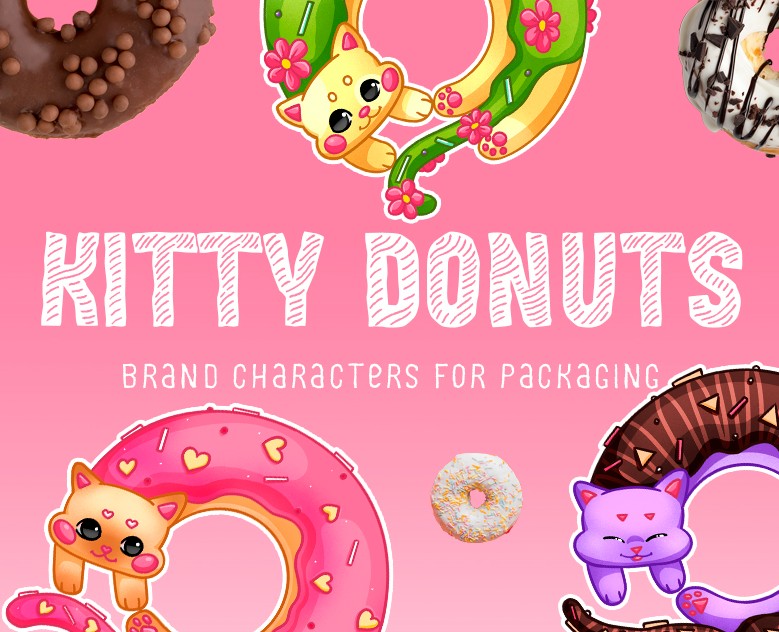 Бренд-персонаж для упаковки | KITTY DONUTS на Dprofile