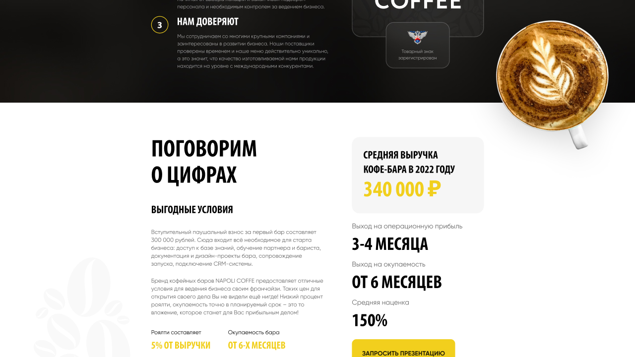 Разработка сайта для сети кофеен — Изображение №7 — Интерфейсы на Dprofile