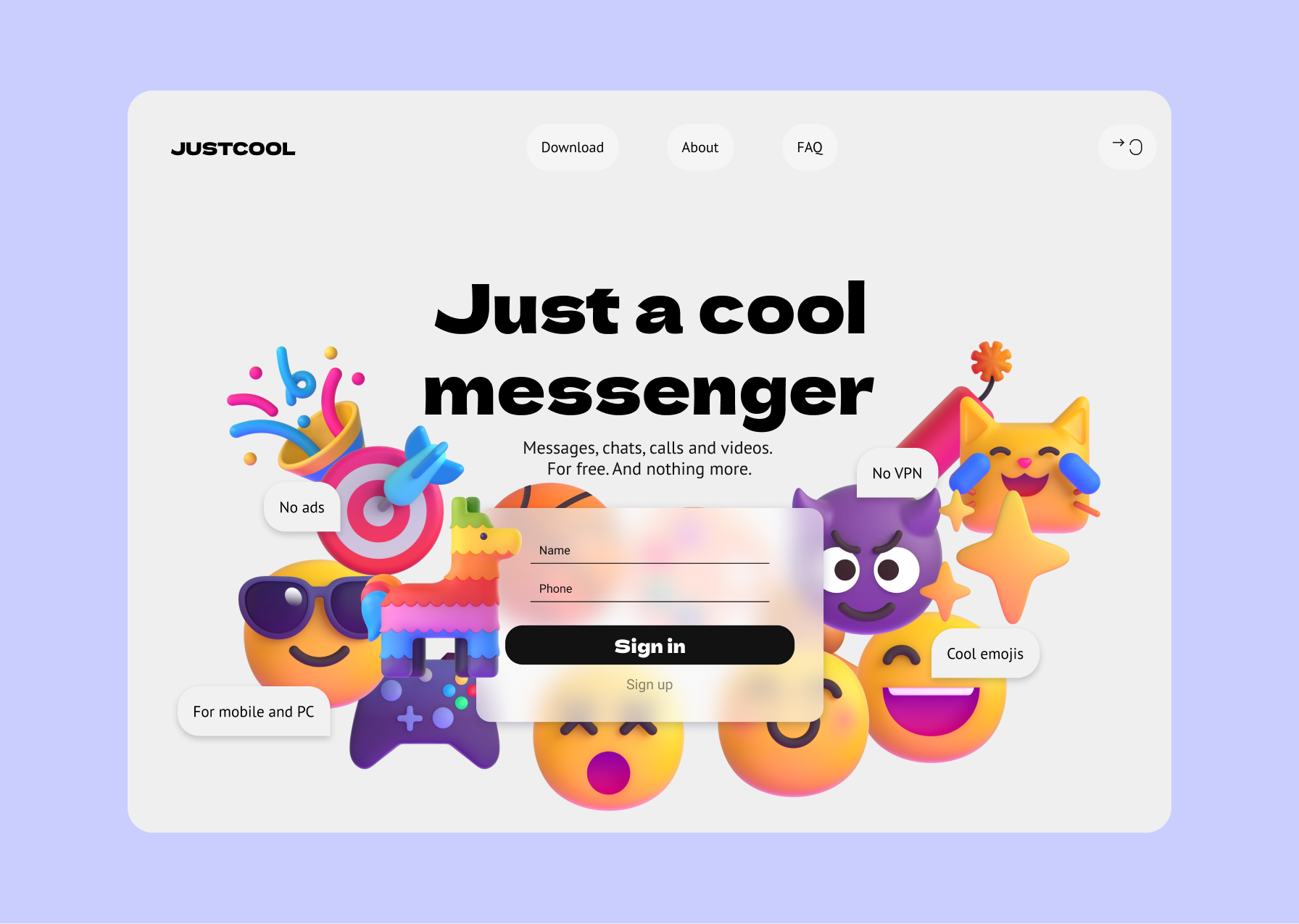 Landing page for a messenger — Изображение №2 — Интерфейсы на Dprofile