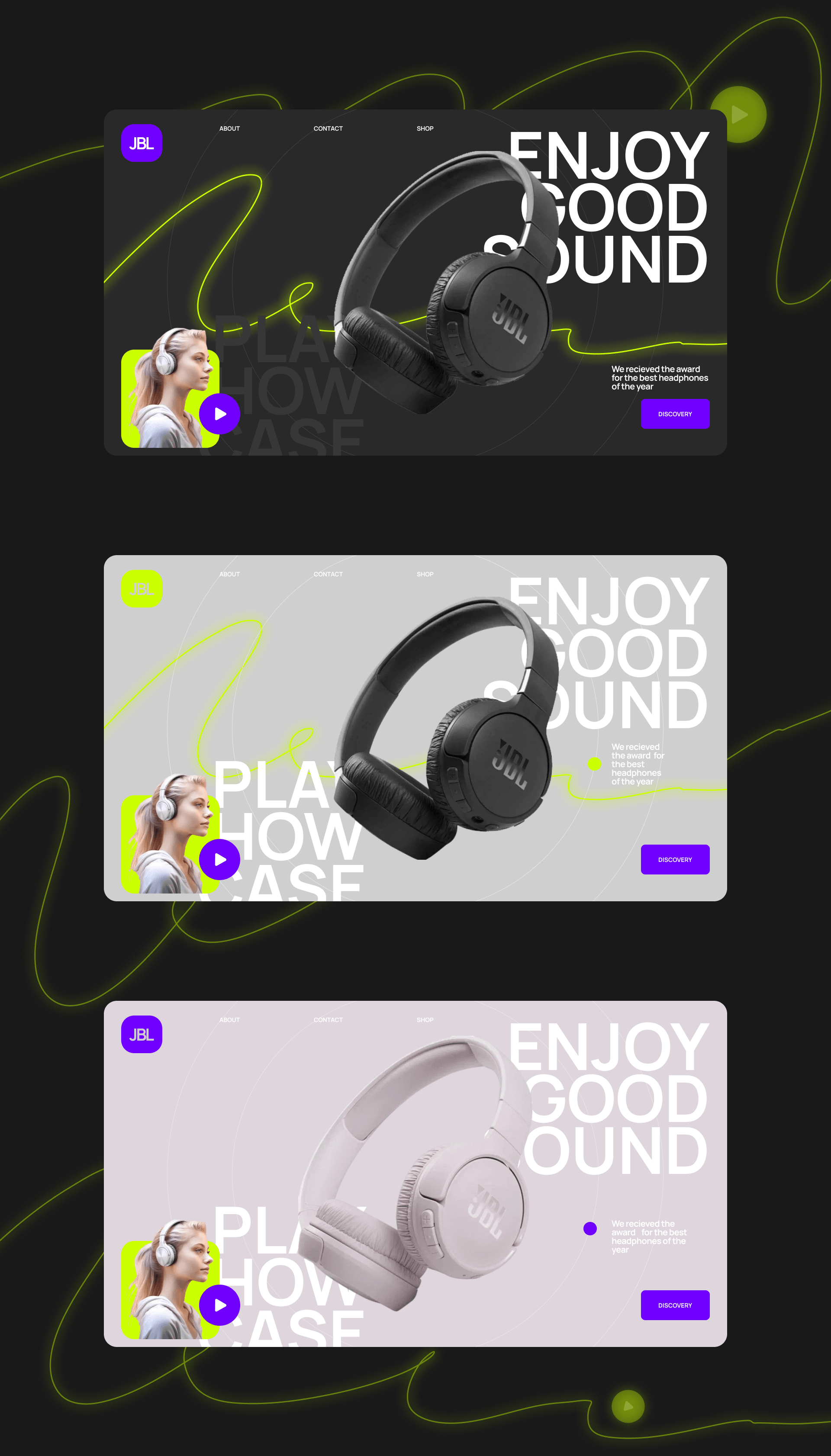Landing pages for JBL headphones — Изображение №1 — Интерфейсы, Графика на Dprofile
