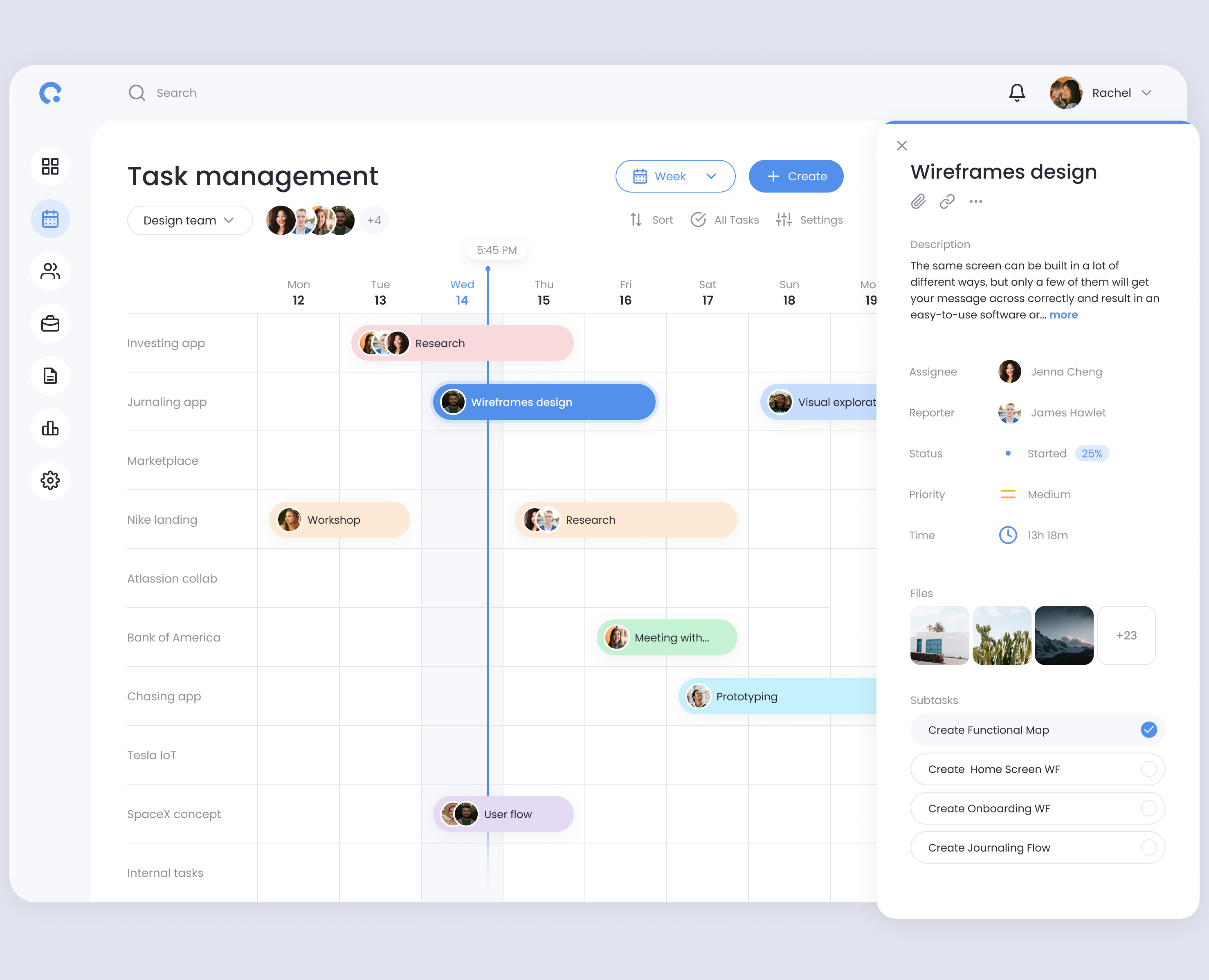 Task management dashboard (Course practice project) — Интерфейсы на Dprofile
