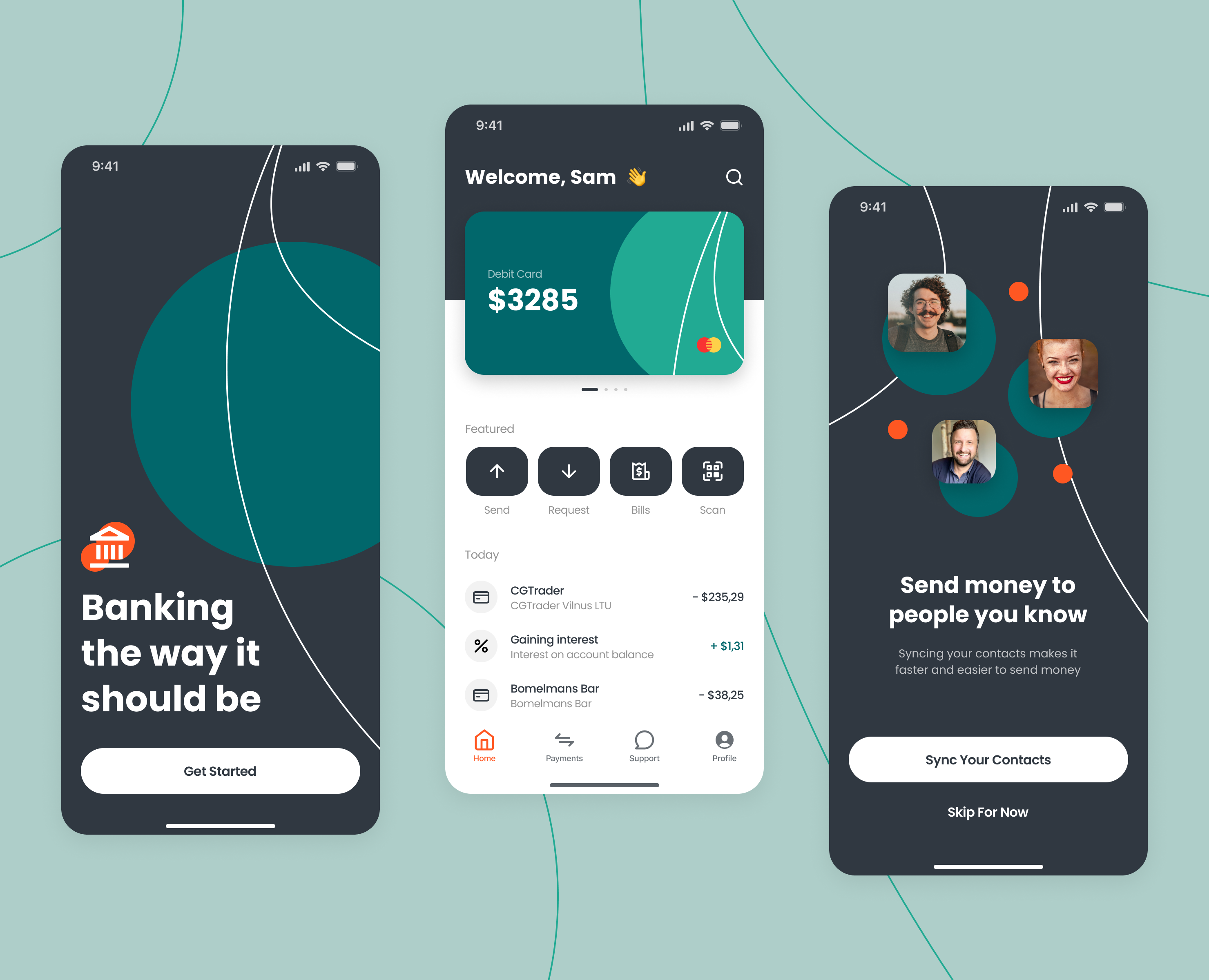 Banking application UI — Интерфейсы на Dprofile