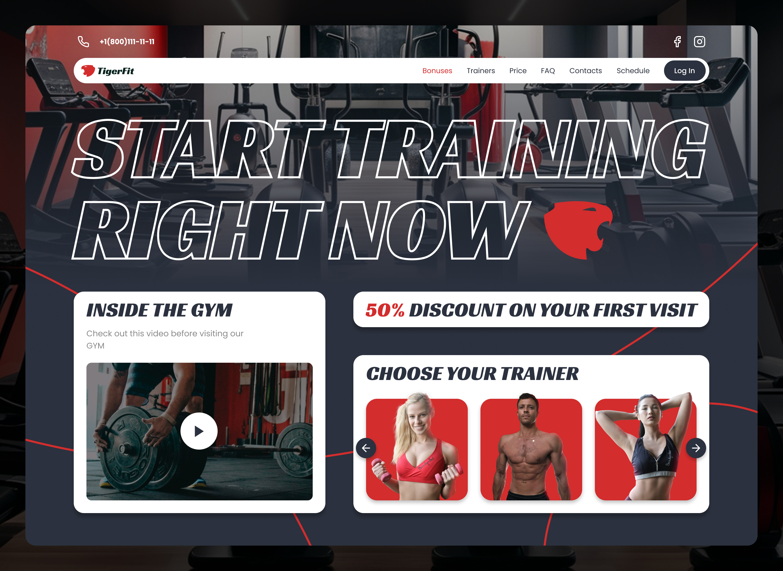 TigerFit gym home page — Изображение №1 — Интерфейсы на Dprofile