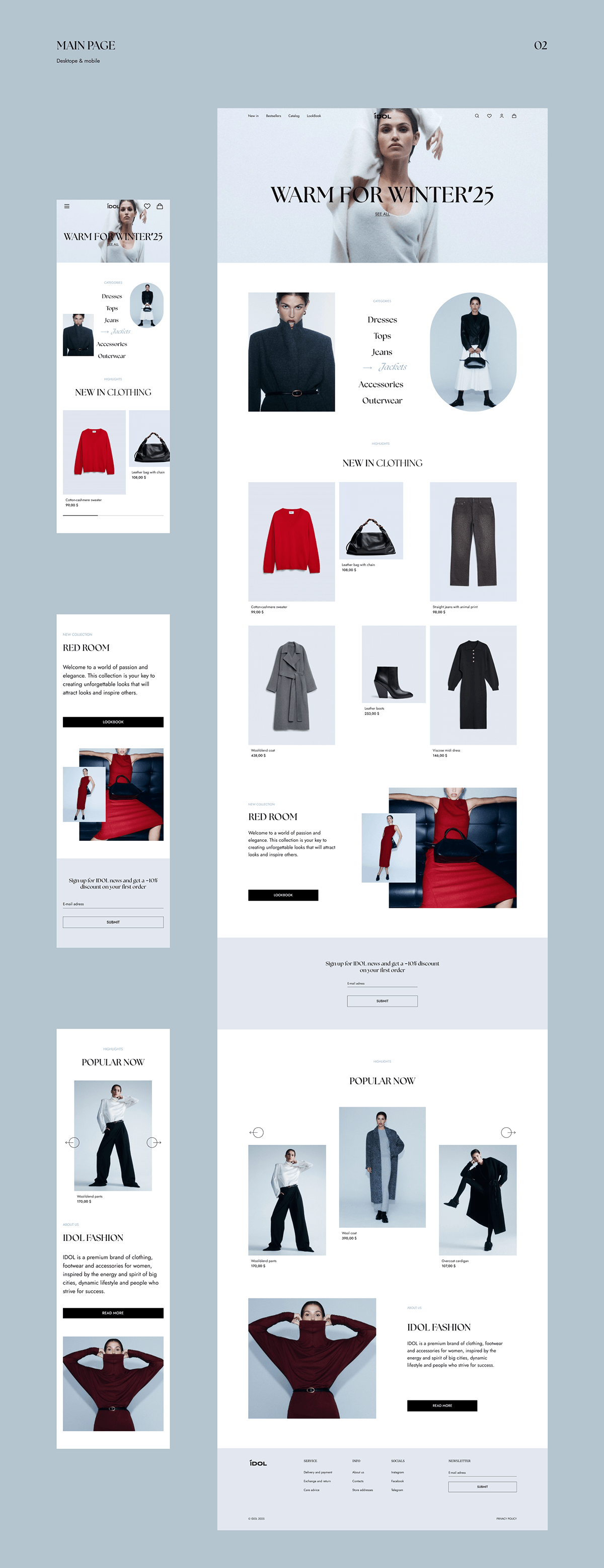 Online clothing store IDOL — Изображение №3 — Интерфейсы на Dprofile