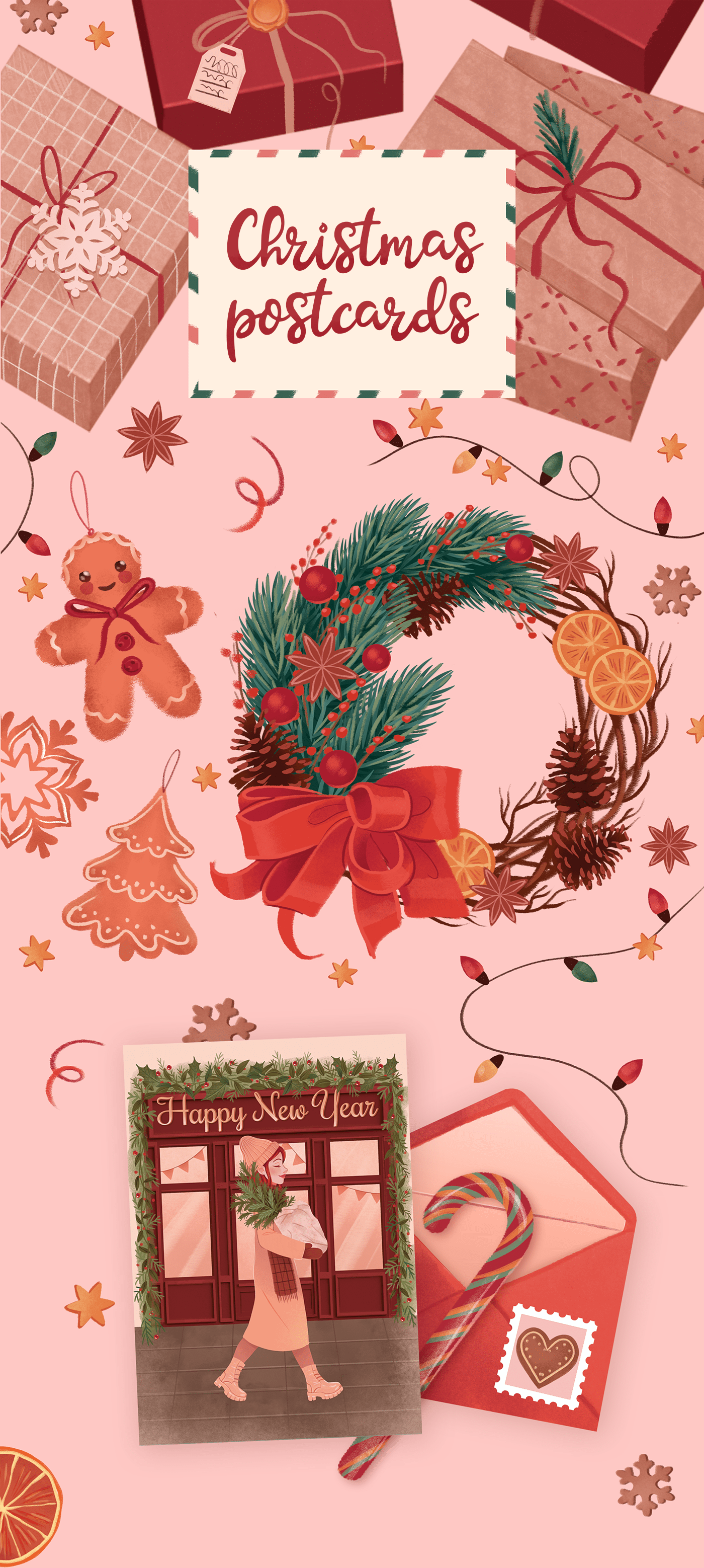 Christmas postcards illustrations — Изображение №1 — Брендинг, Иллюстрация на Dprofile