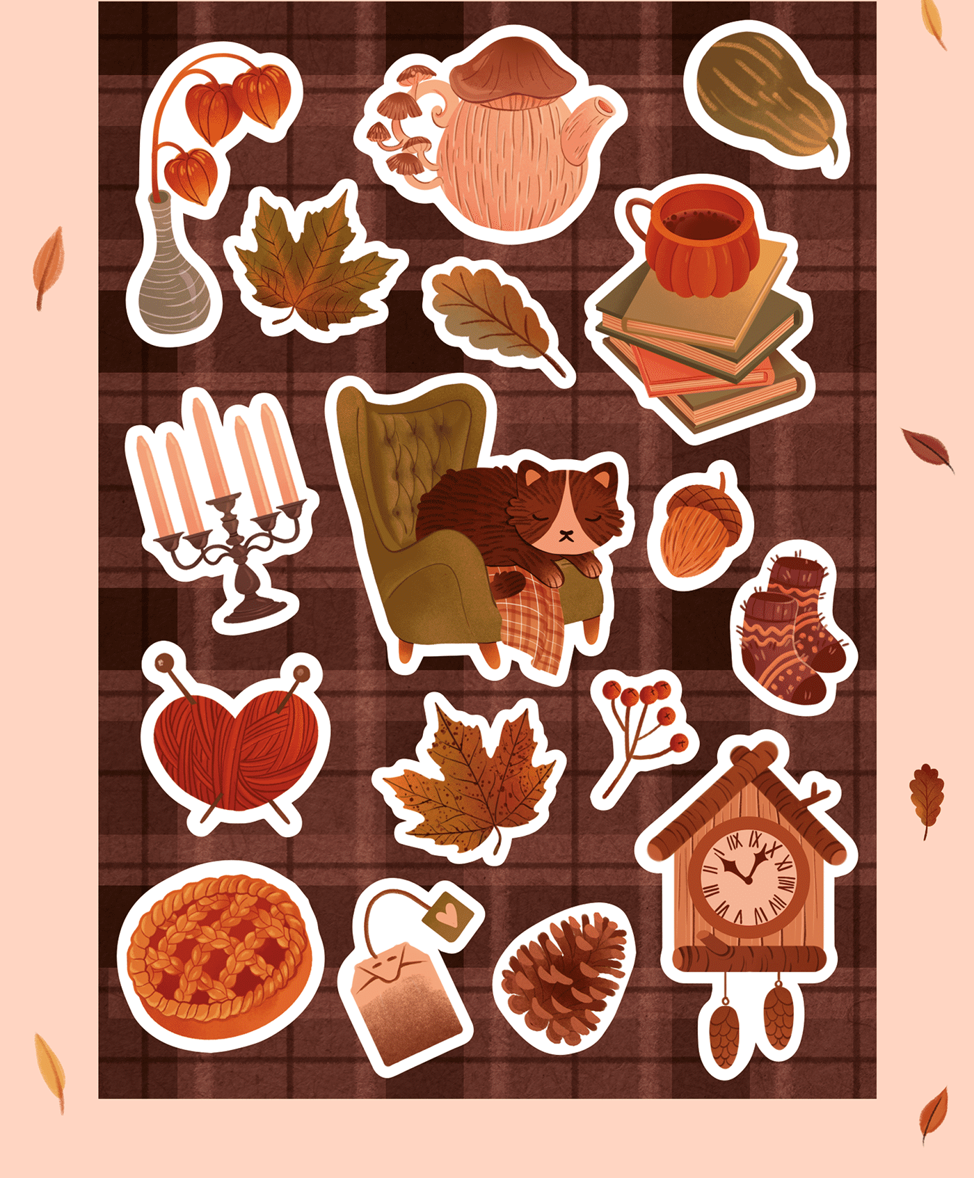 Autumn Postcards Illustrations — Изображение №5 — Брендинг на Dprofile