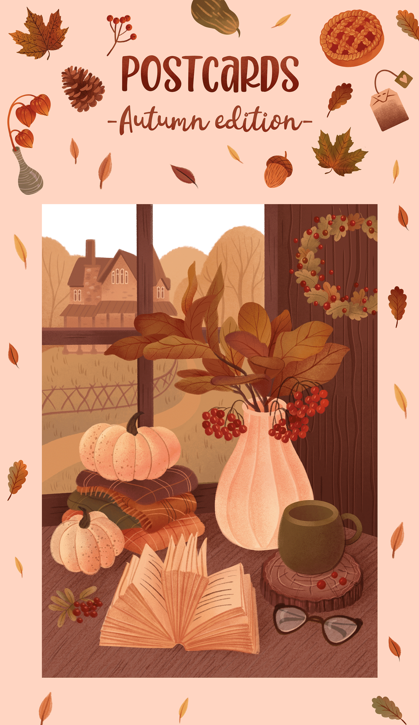 Autumn Postcards Illustrations — Изображение №1 — Брендинг на Dprofile