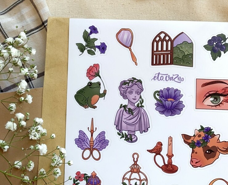 Fairycore aesthetic sticker pack — Брендинг, Иллюстрация на Dprofile