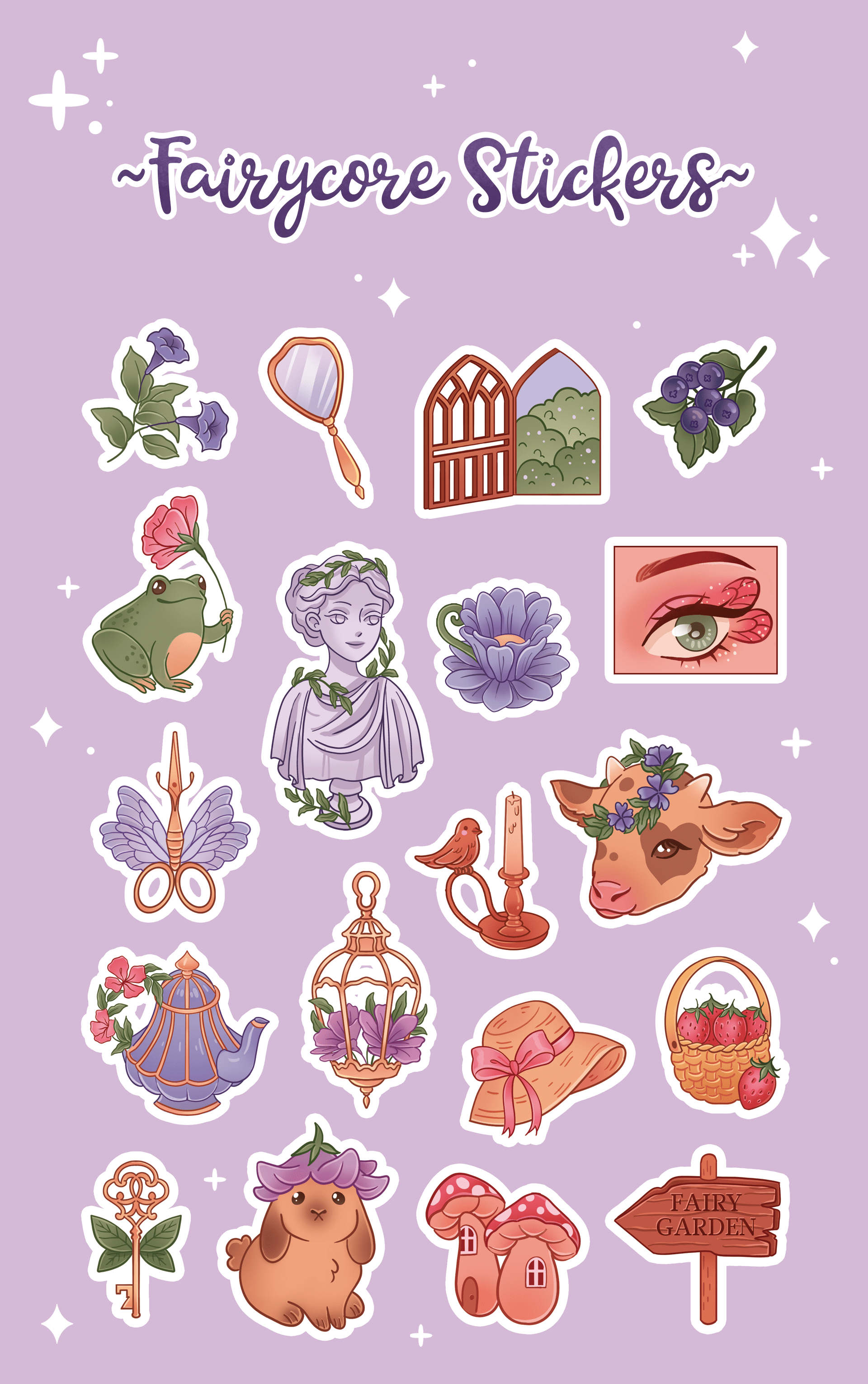 Fairycore aesthetic sticker pack — Изображение №1 — Брендинг, Иллюстрация на Dprofile