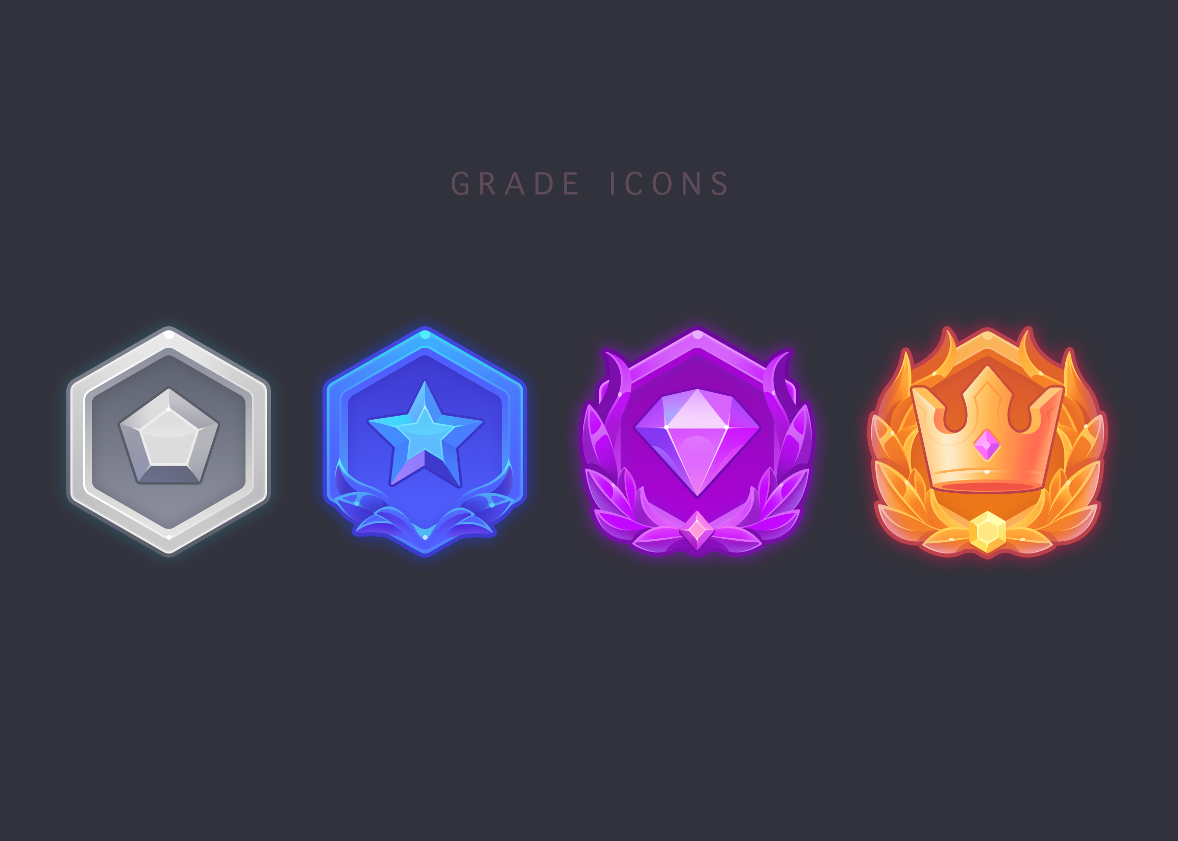иконки грейдов для игры — Изображение №1 — Интерфейсы, Иллюстрация на Dprofile