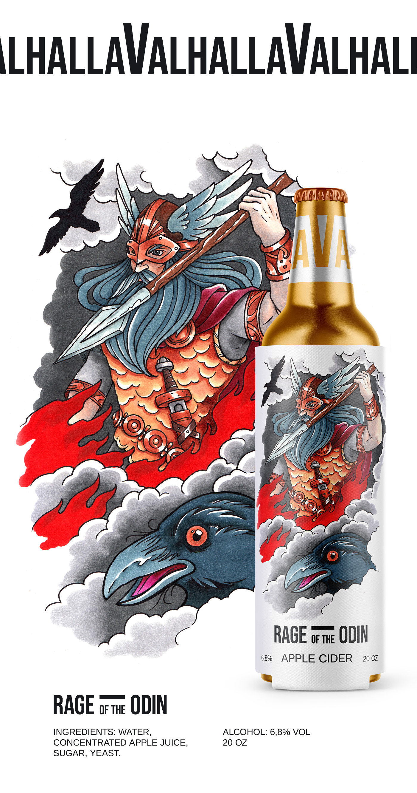 Сider line "Valhalla" packaging design — Изображение №3 — Брендинг, Иллюстрация на Dprofile