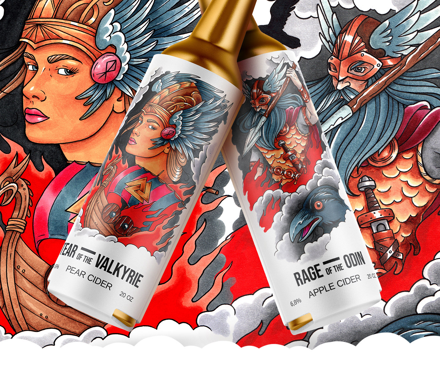 Сider line "Valhalla" packaging design — Изображение №1 — Брендинг, Иллюстрация на Dprofile