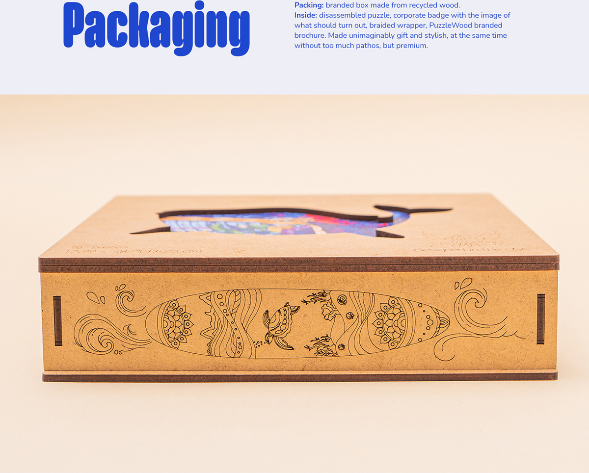 "Hawaiian whale" — gift wooden puzzle — Изображение №7 — Брендинг, Иллюстрация на Dprofile