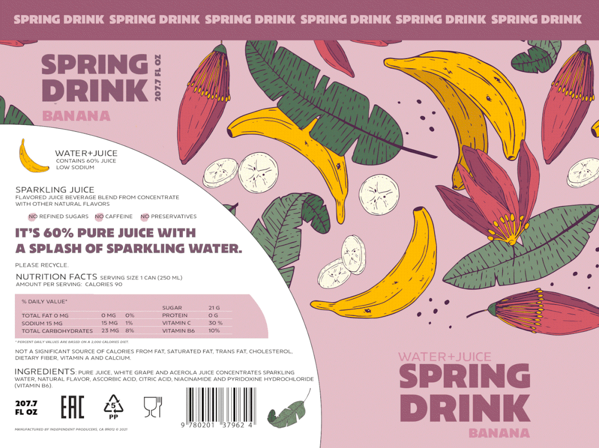 SPRING DRINK package design — Изображение №4 — Брендинг, Иллюстрация на Dprofile