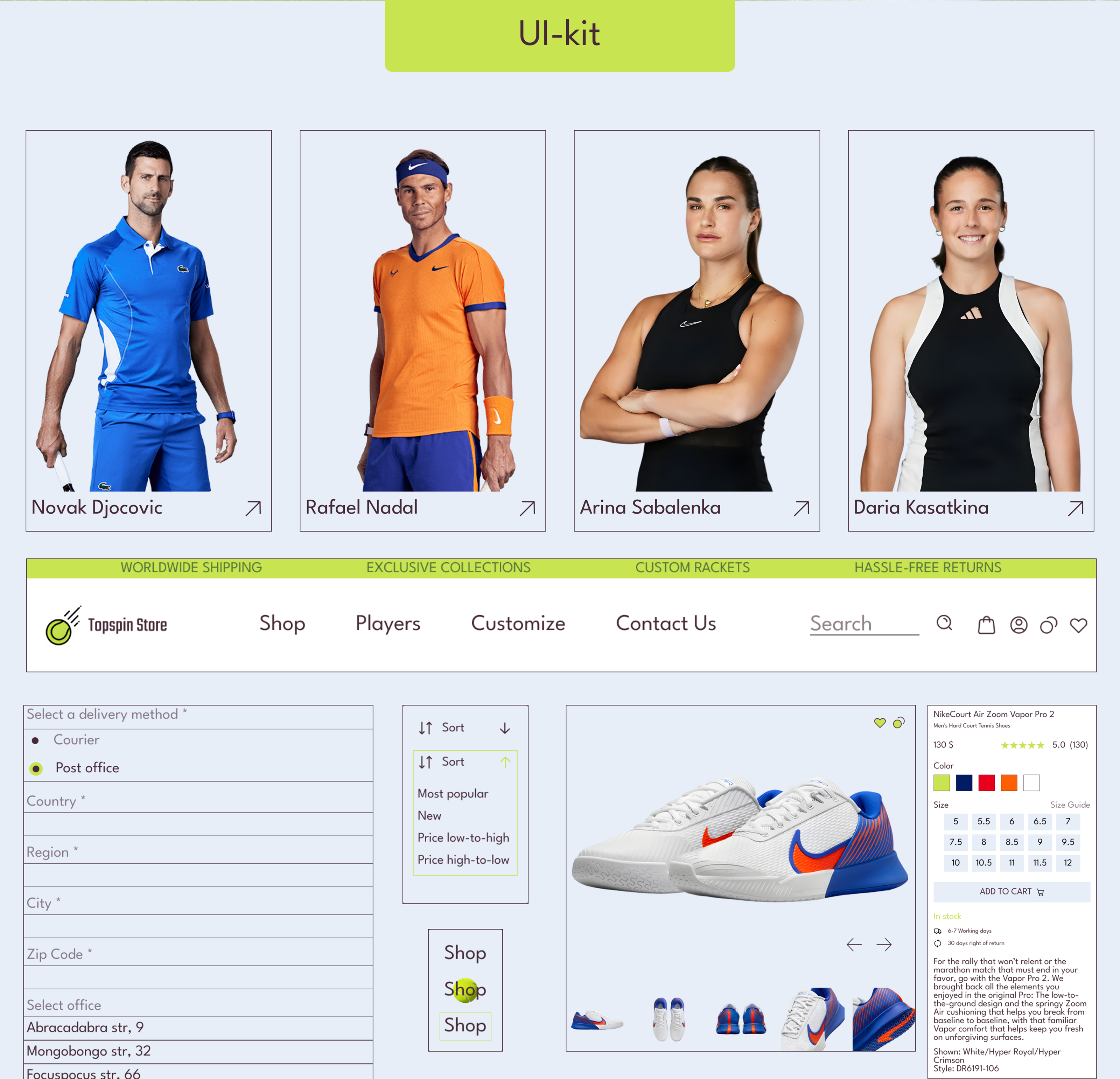 TopSpin Tennis Online Store — Изображение №8 — Интерфейсы на Dprofile