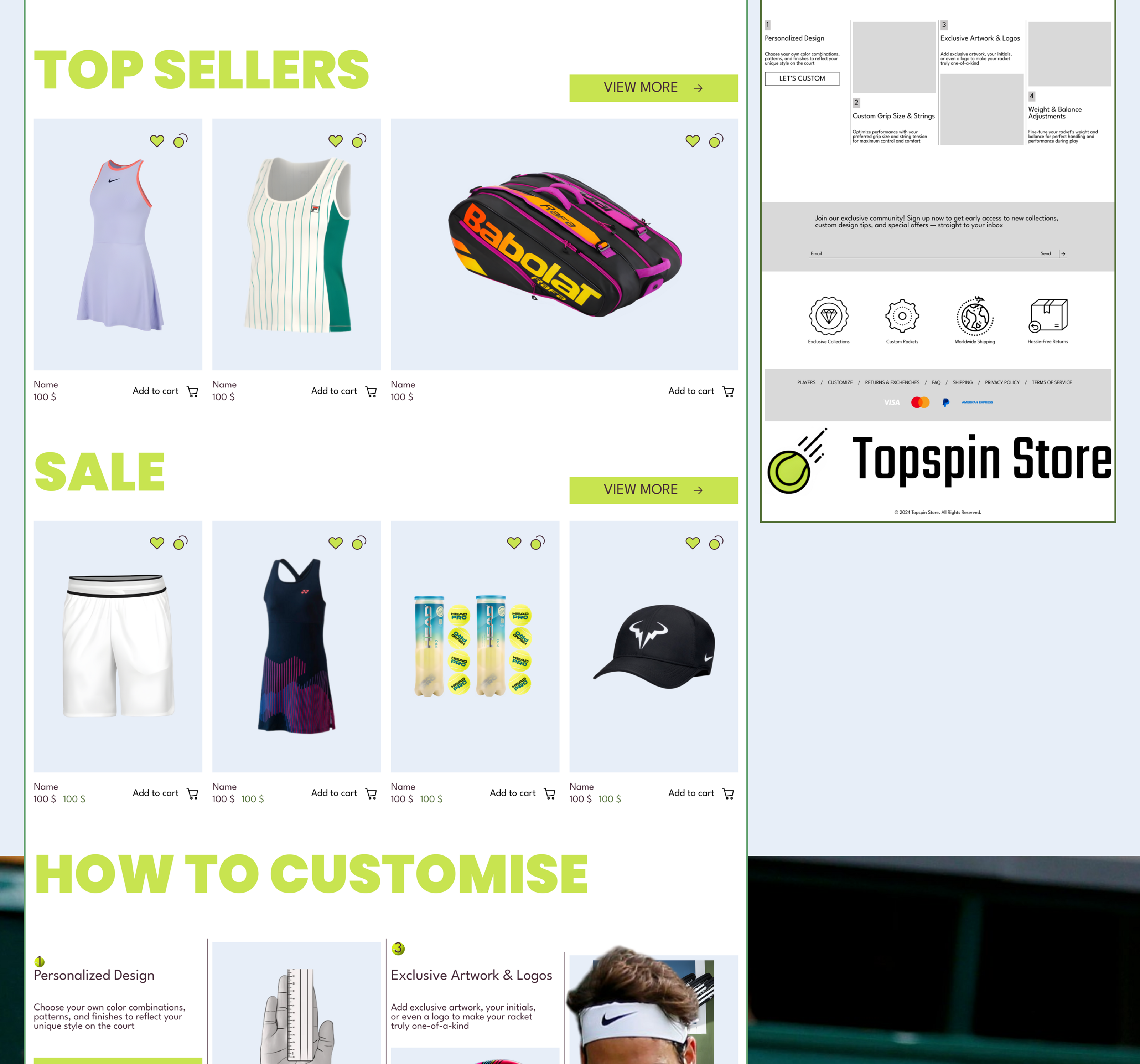 TopSpin Tennis Online Store — Изображение №6 — Интерфейсы на Dprofile