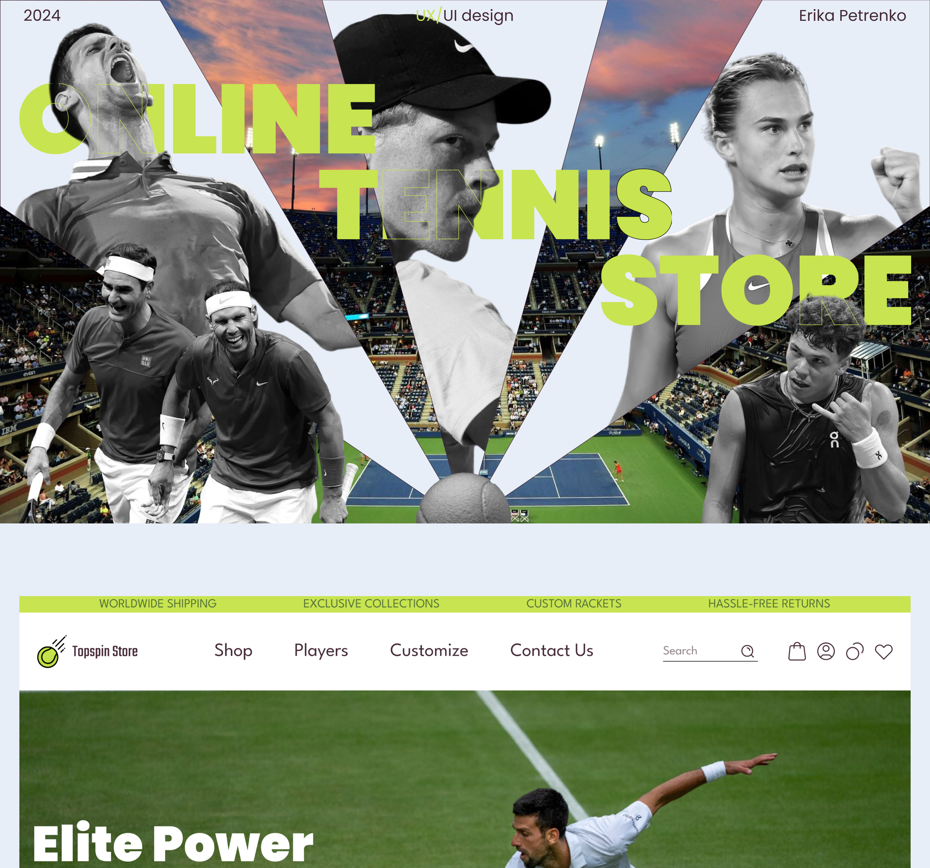 TopSpin Tennis Online Store — Изображение №1 — Интерфейсы на Dprofile