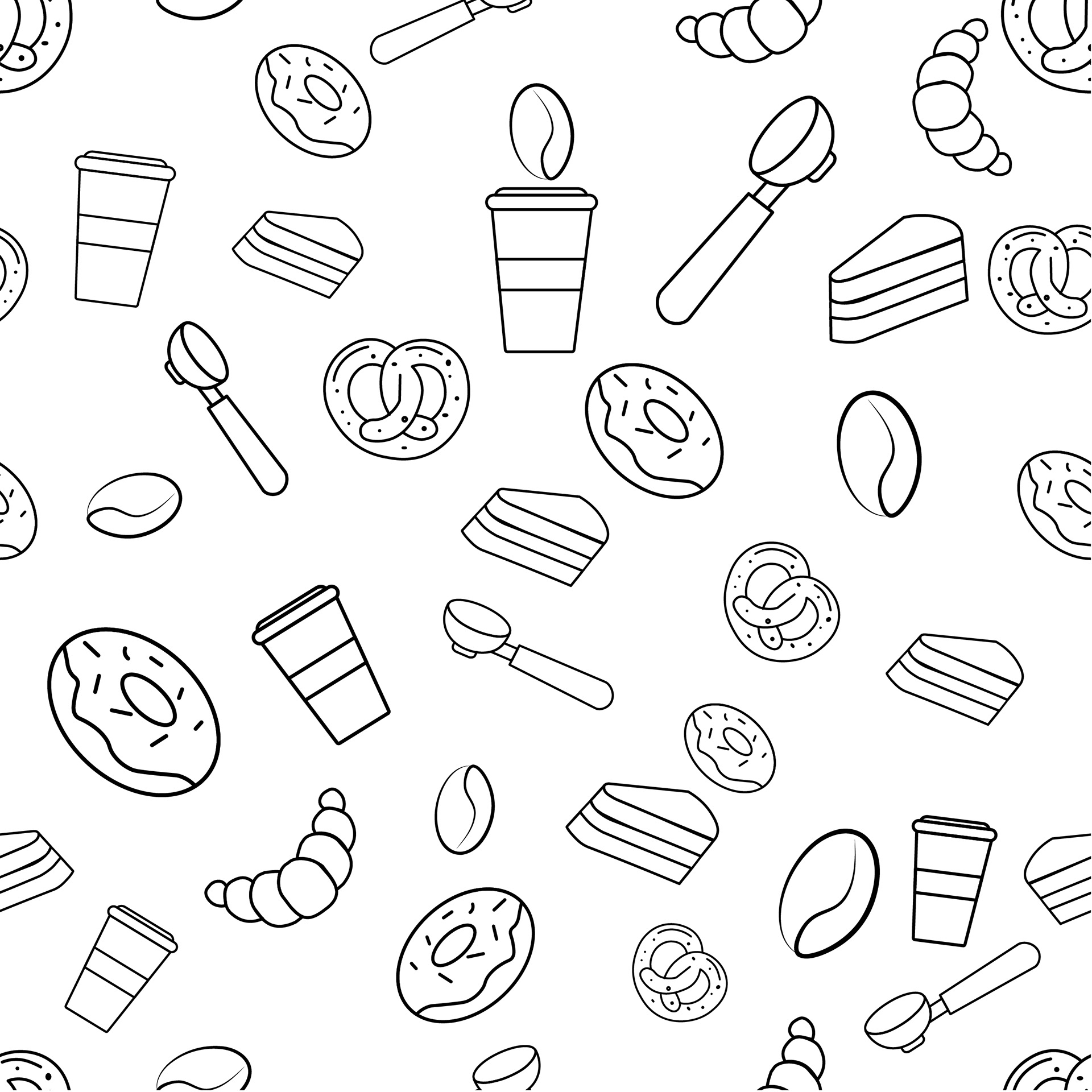 Pattern for a coffee shop — Изображение №5 — Иллюстрация, Графика на Dprofile