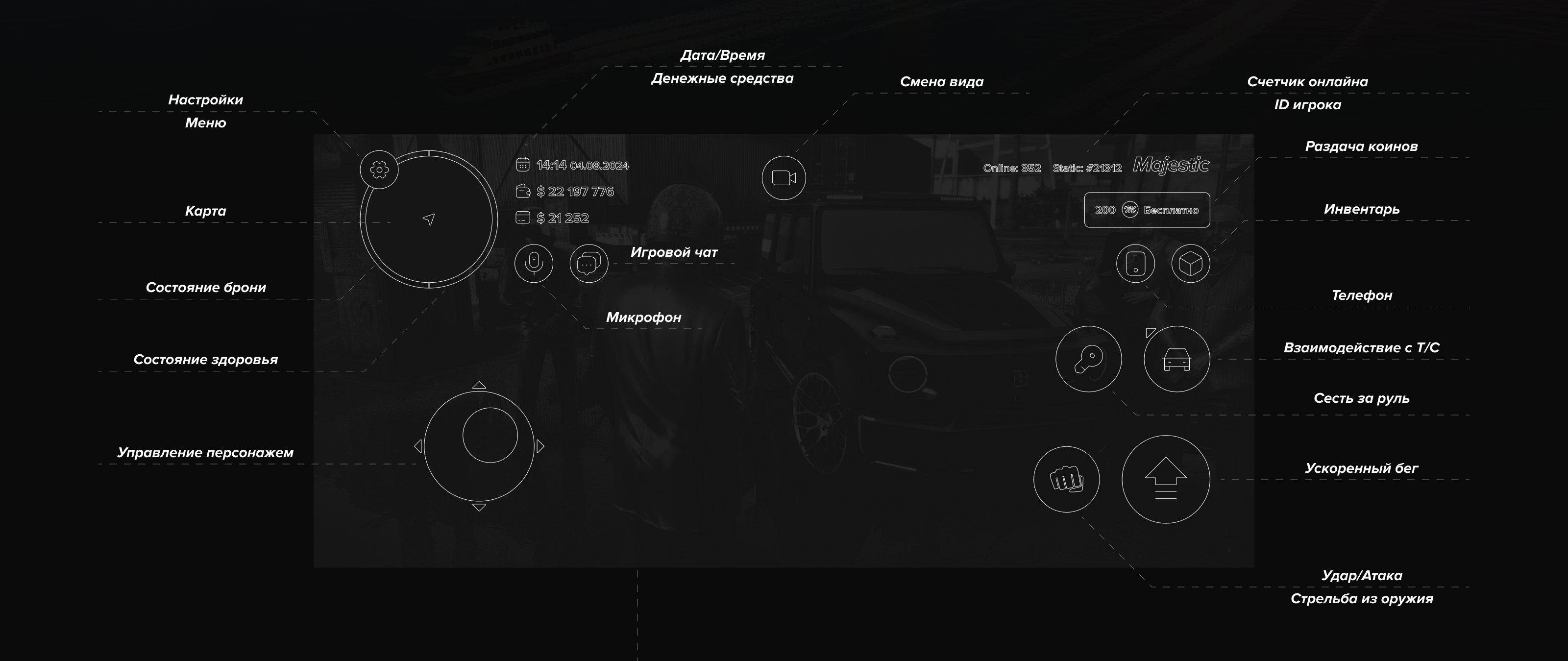Majestic RP | Mobile Game — Изображение №4 — Интерфейсы, Иллюстрация на Dprofile