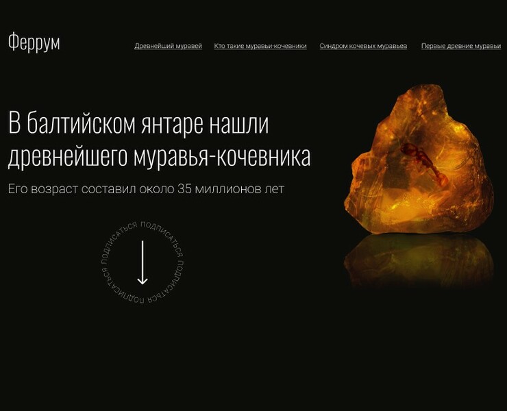 Лонгрид о научной находке — Интерфейсы, Анимация на Dprofile