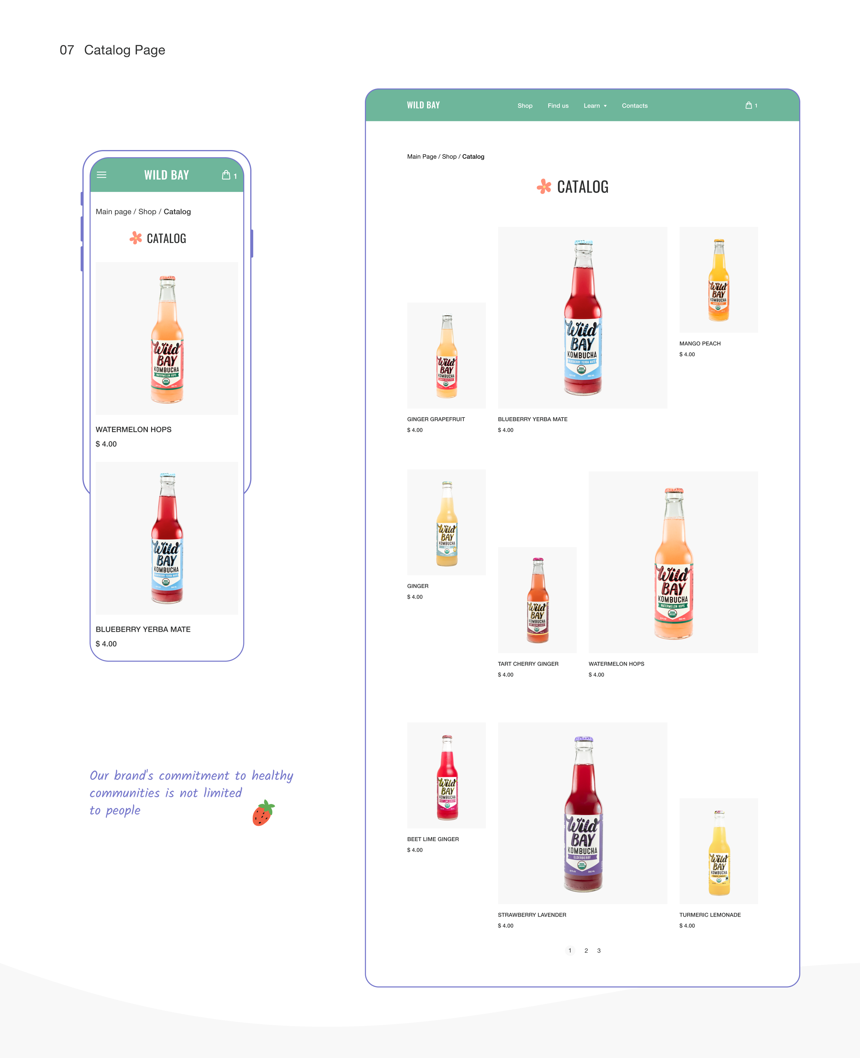 Wild Bay Kombucha / UI/UX Design — Изображение №7 — Интерфейсы на Dprofile