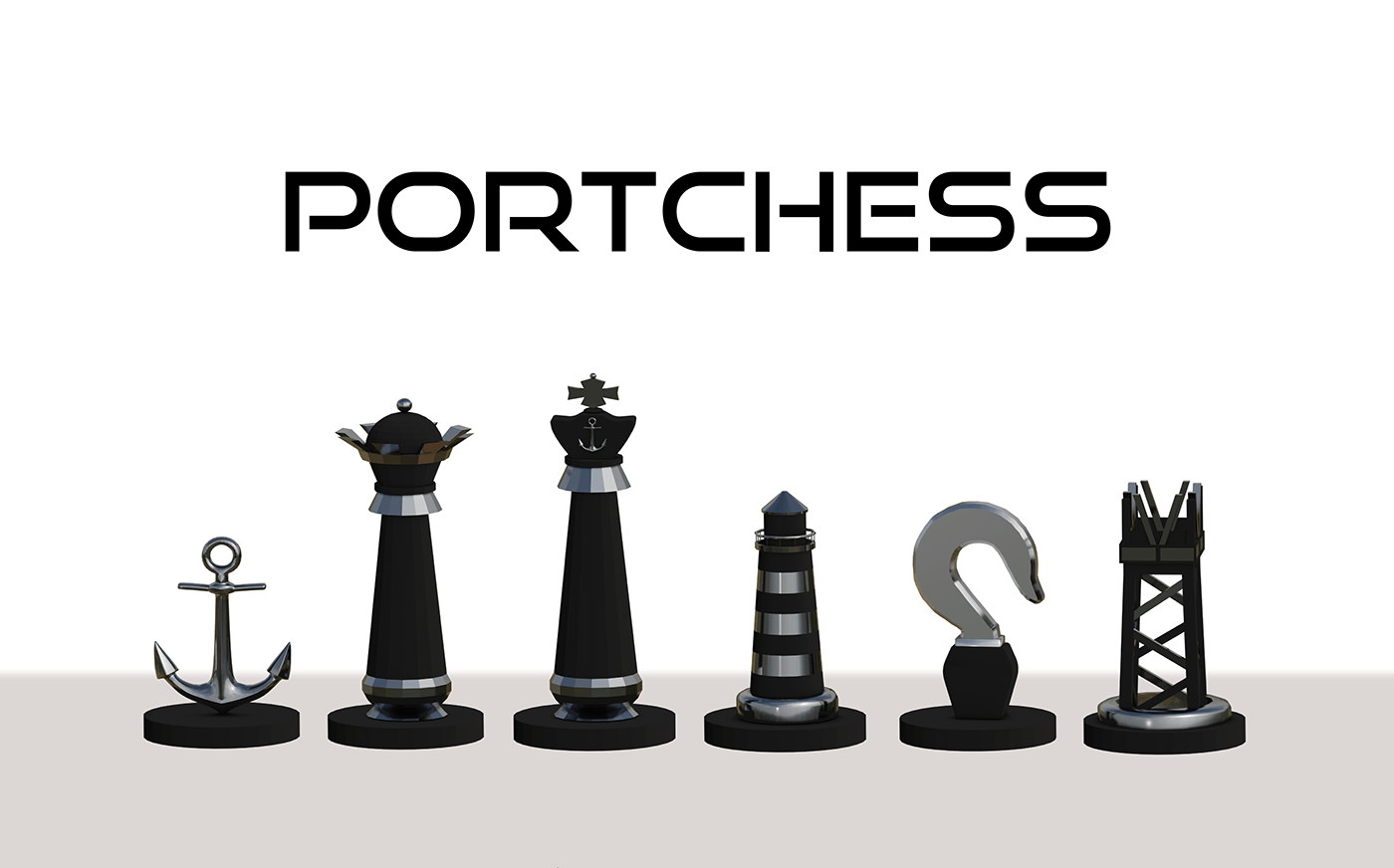 PORTCHESS (сувенирные шахматы) — Изображение №1 — Брендинг, 3D на Dprofile
