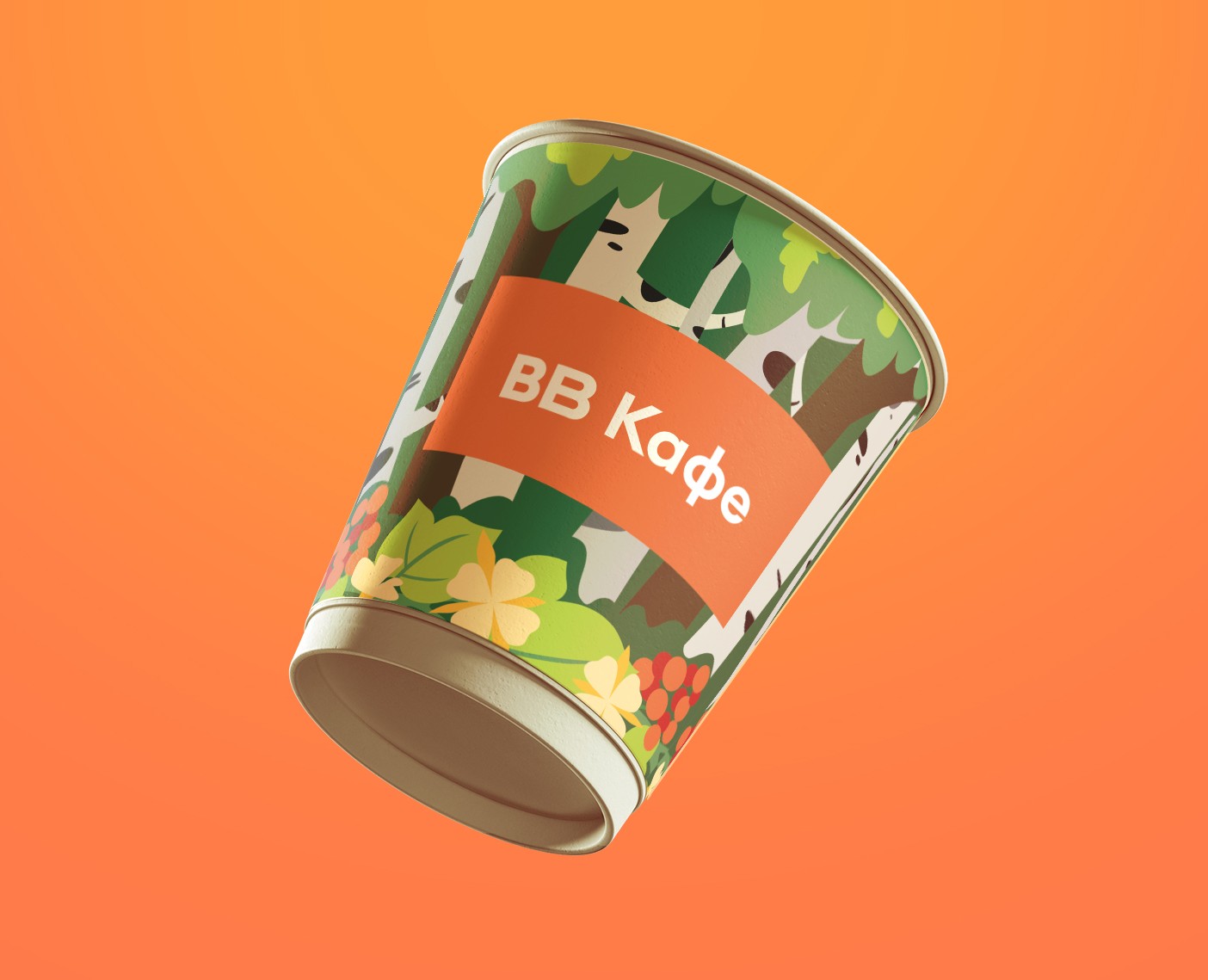 Дизайн стаканчика для ВКУСВИЛЛ Кафе — Брендинг, Иллюстрация на Dprofile