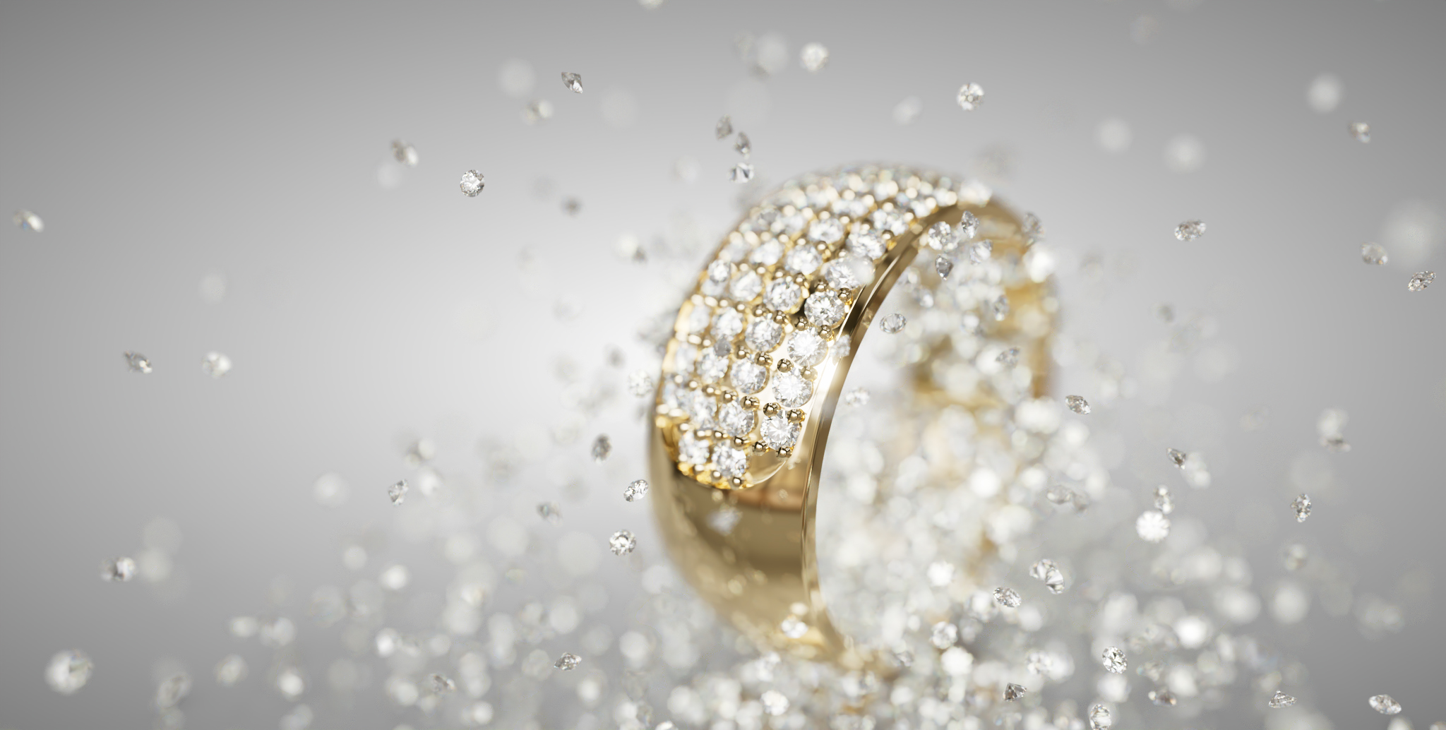 3D визуализация: Обручальное кольцо с обсыпкой — Изображение №2 — 3D, Анимация на Dprofile