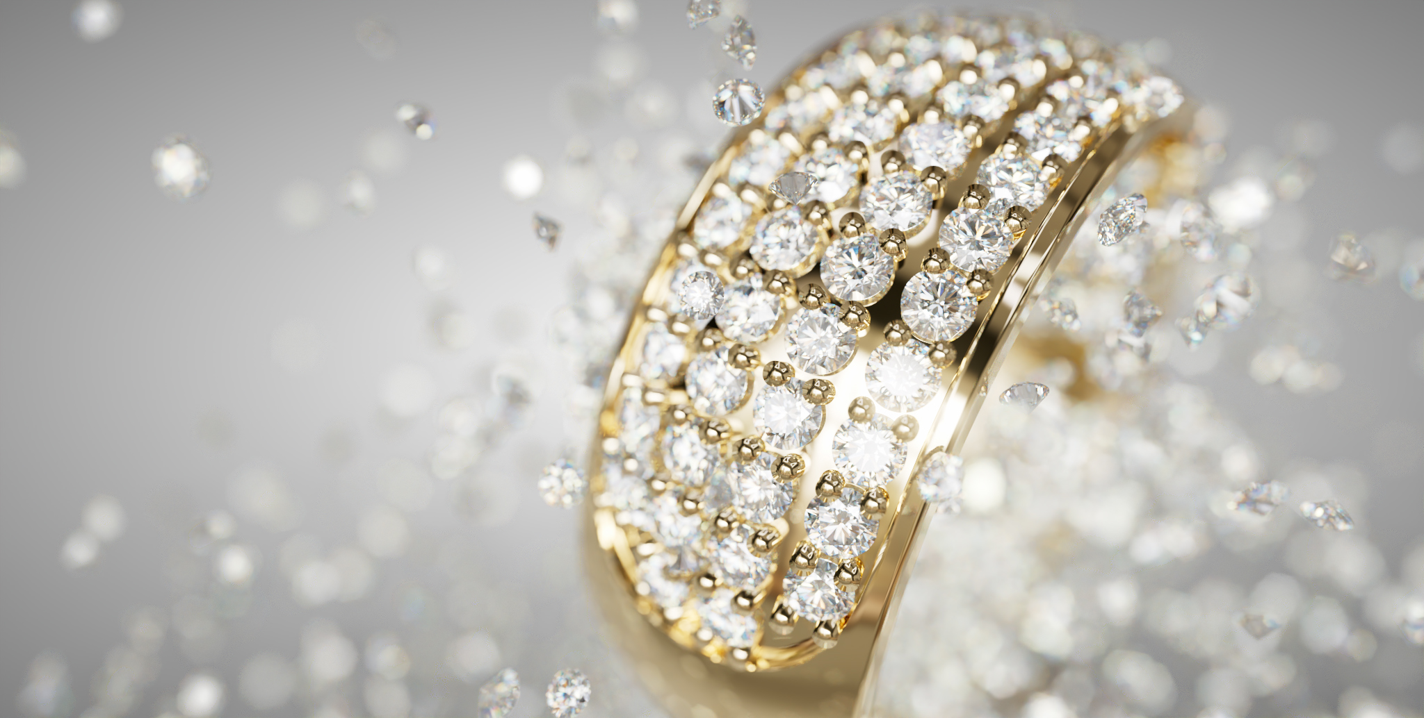 3D визуализация: Обручальное кольцо с обсыпкой — Изображение №3 — 3D, Анимация на Dprofile