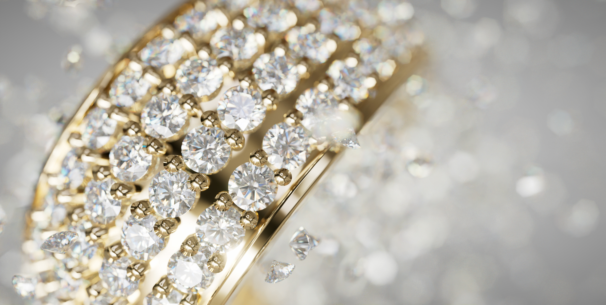 3D визуализация: Обручальное кольцо с обсыпкой — Изображение №4 — 3D, Анимация на Dprofile