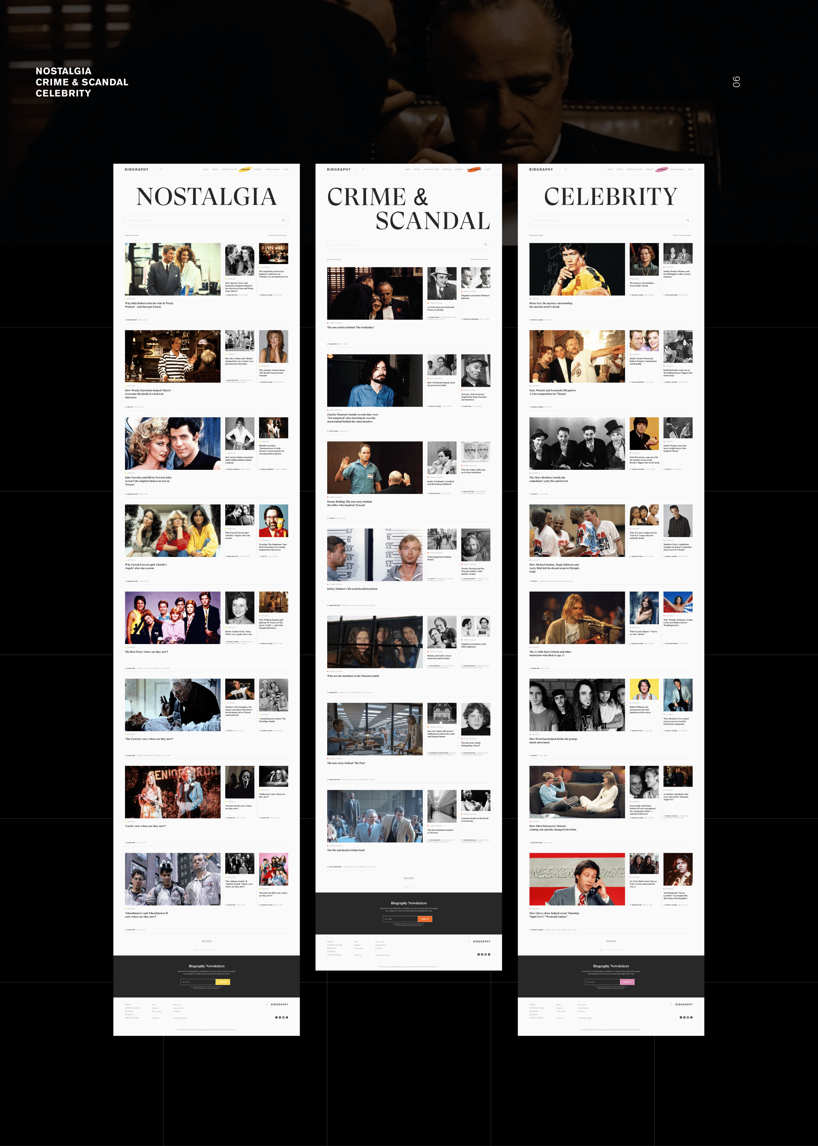 BIOGRAPHY.COM (Redesign) — Изображение №9 — Интерфейсы, Брендинг на Dprofile