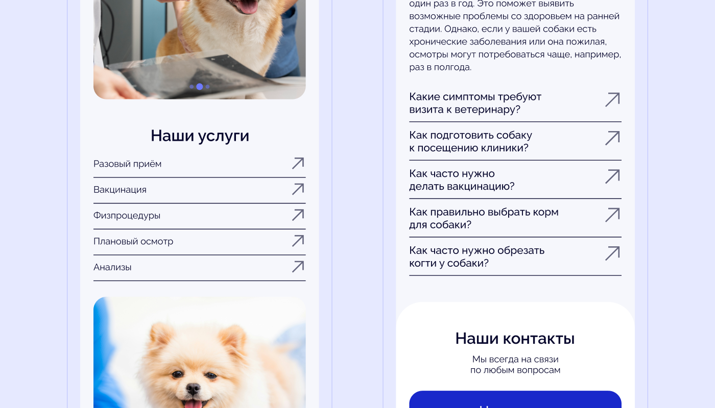 Ветеринарная клиника DogDoc | Landing page — Изображение №17 — Интерфейсы на Dprofile