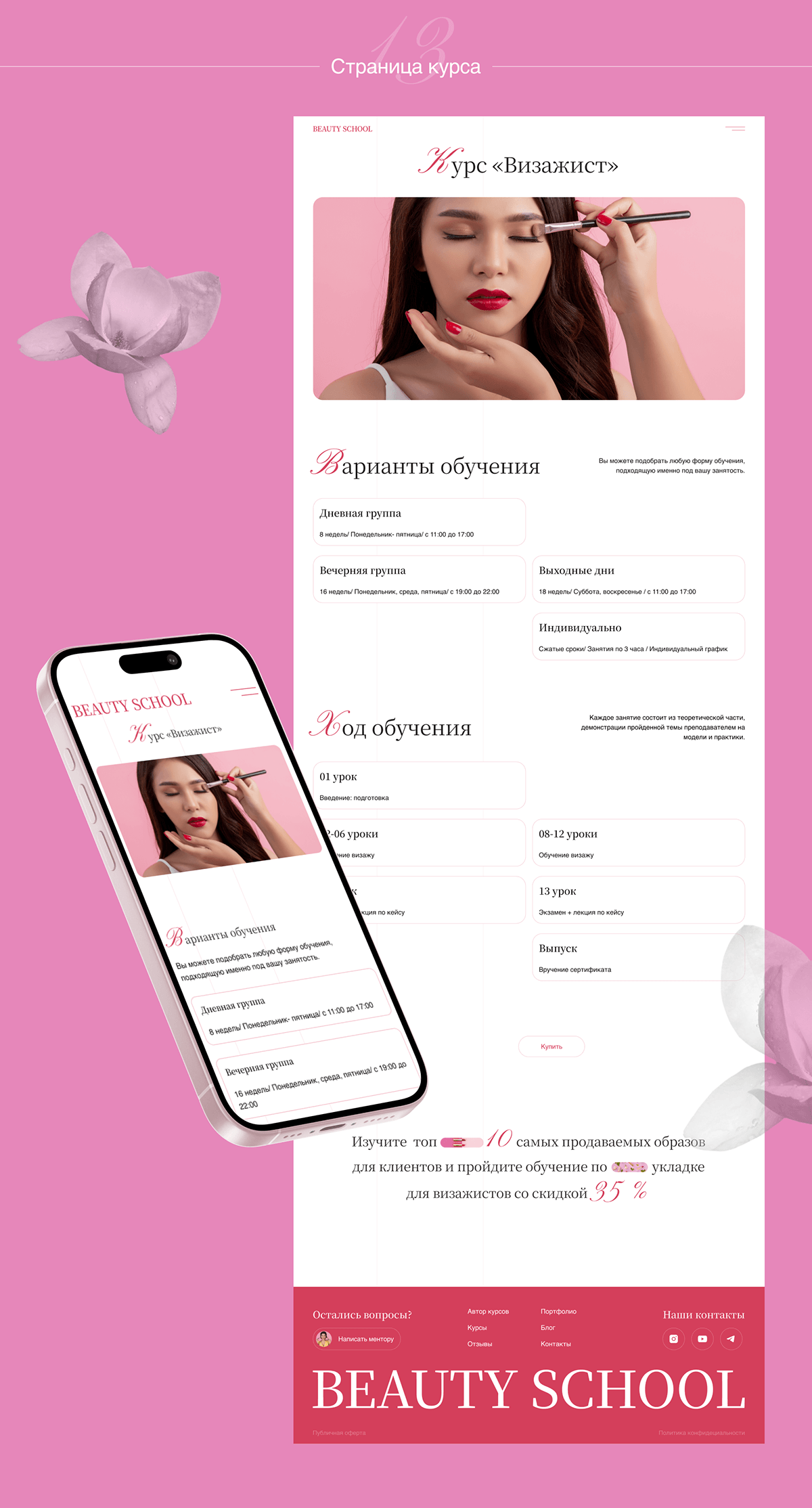 Школа красоты "BEAUTY SCHOOL" — Изображение №14 — Интерфейсы на Dprofile