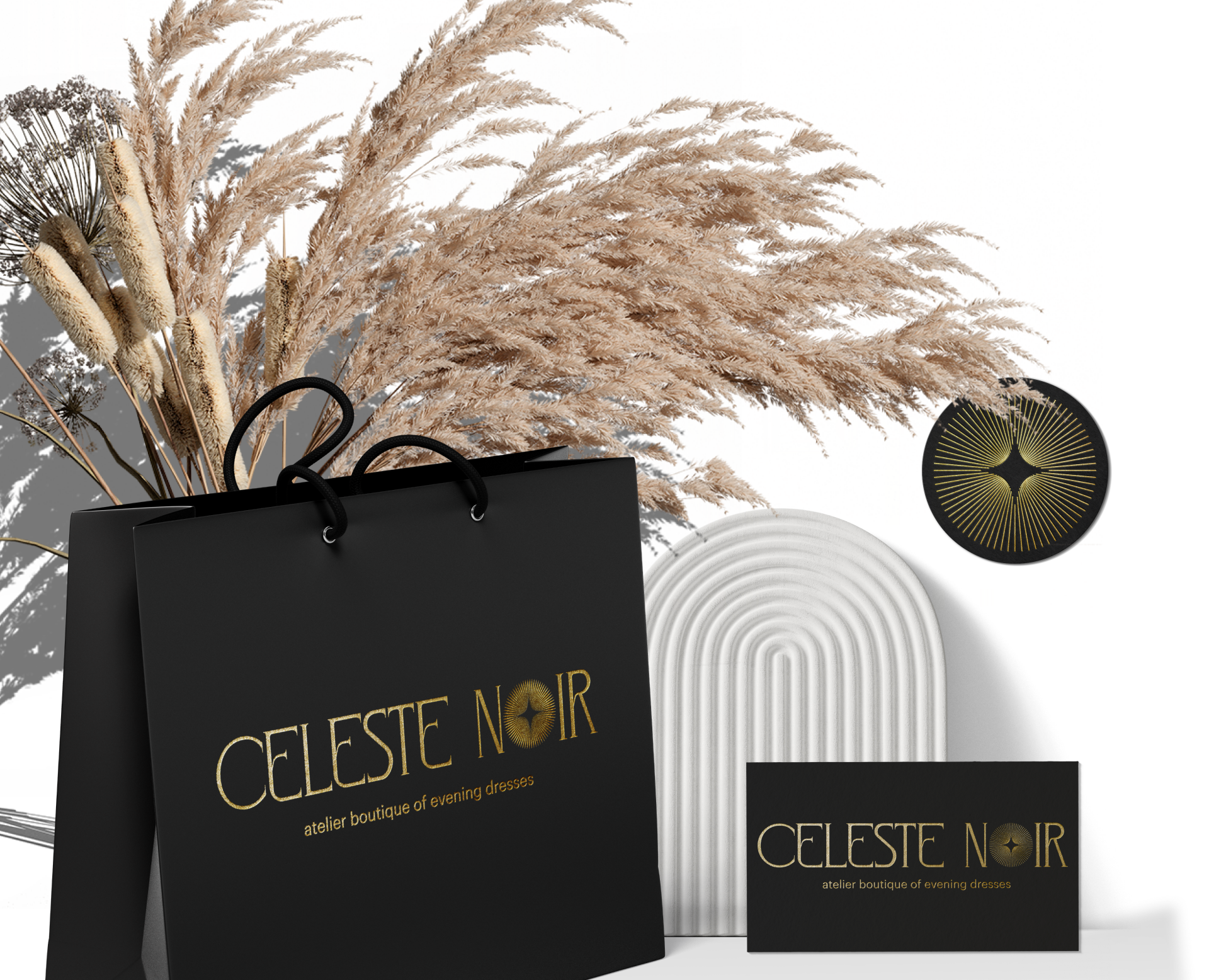 CELESTE NOIR — atelier boutique of evening dresses — Брендинг на Dprofile