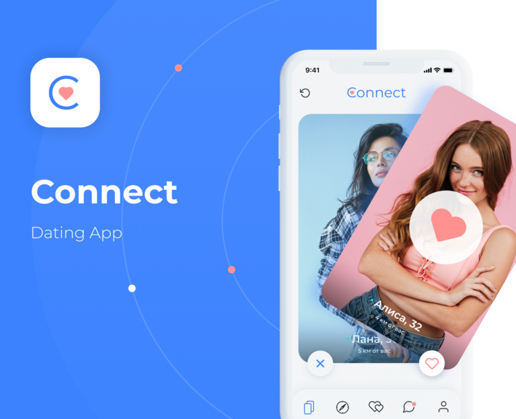 Connect | Dating App — Интерфейсы, Брендинг на Dprofile