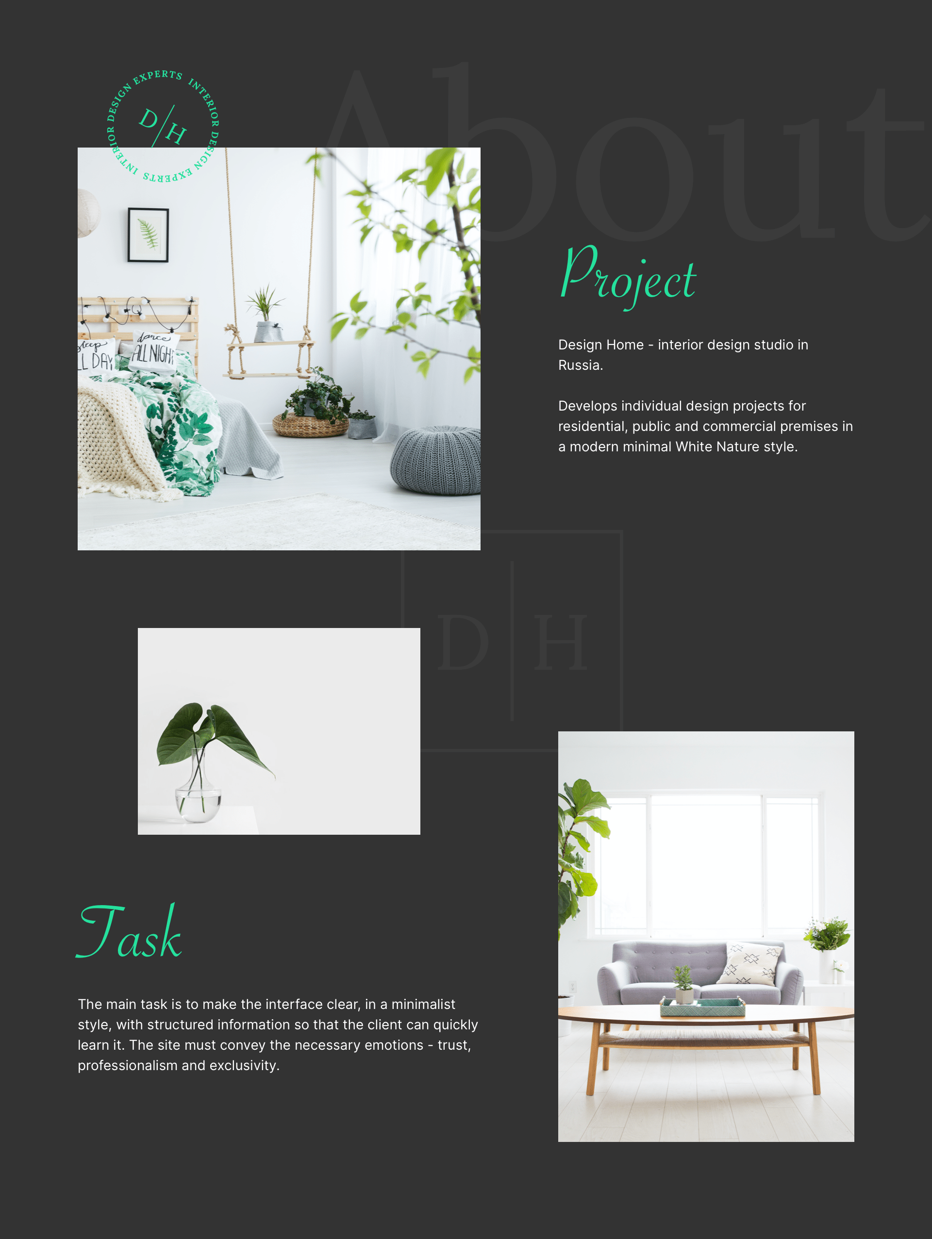 Design Home | Landing Page | Interior Studio — Изображение №2 — Интерфейсы, Брендинг на Dprofile