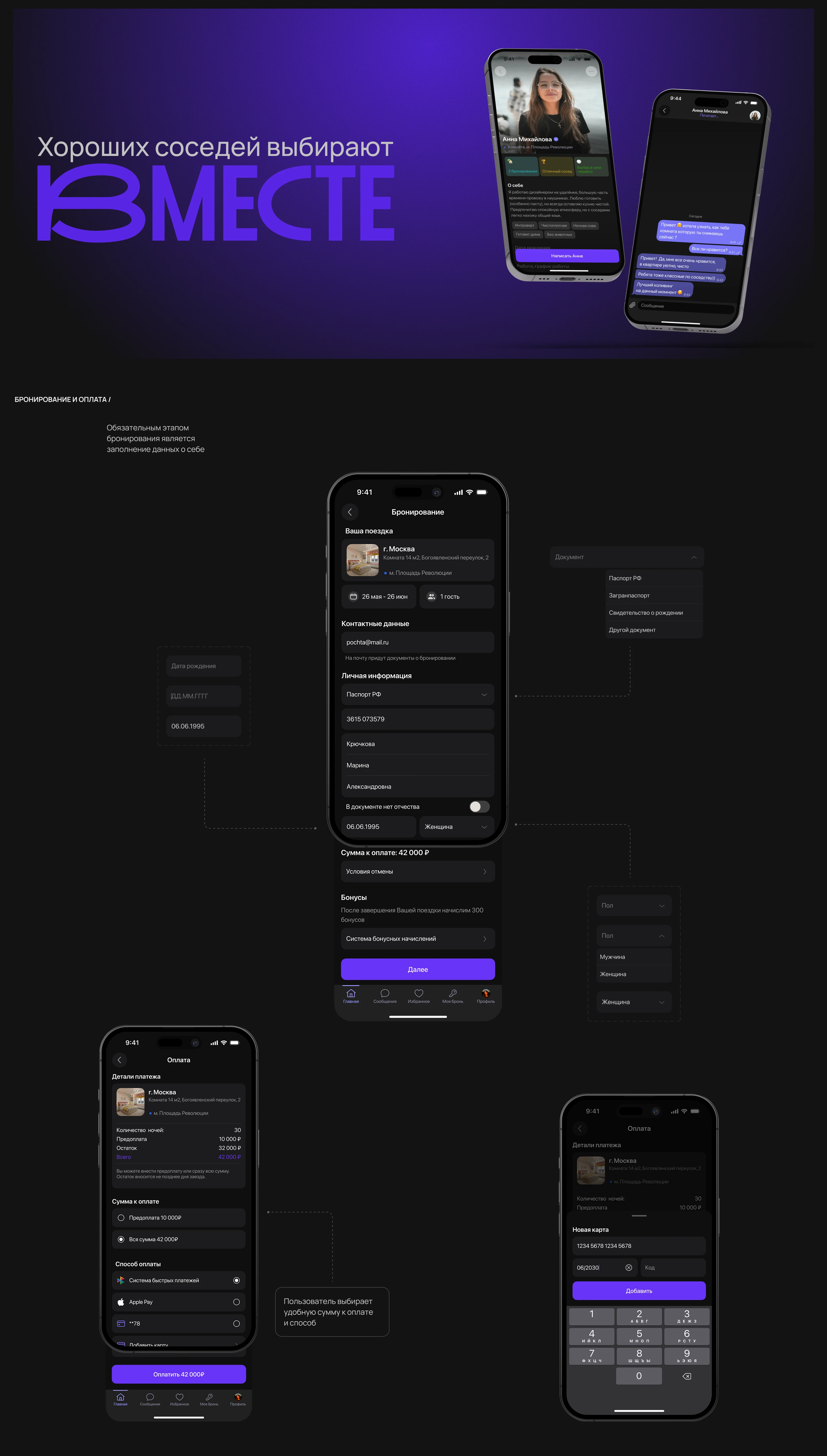 ВМЕСТЕ | Сервис совместной аренды жилья — Изображение №8 — Интерфейсы на Dprofile