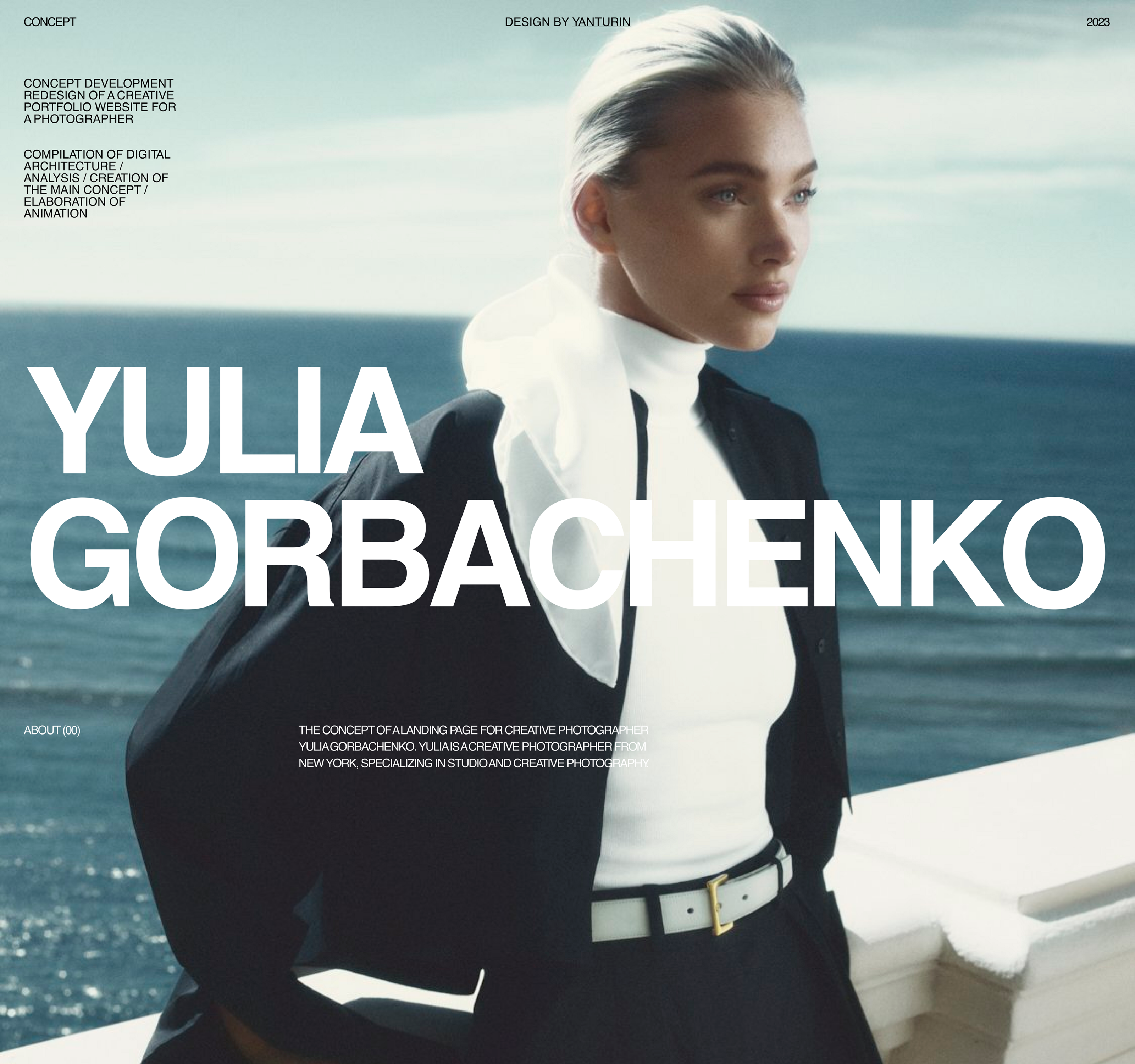YULIA GORBACHENKO. Photographer portfolio website concept. — Изображение №1 — Интерфейсы, Графика на Dprofile