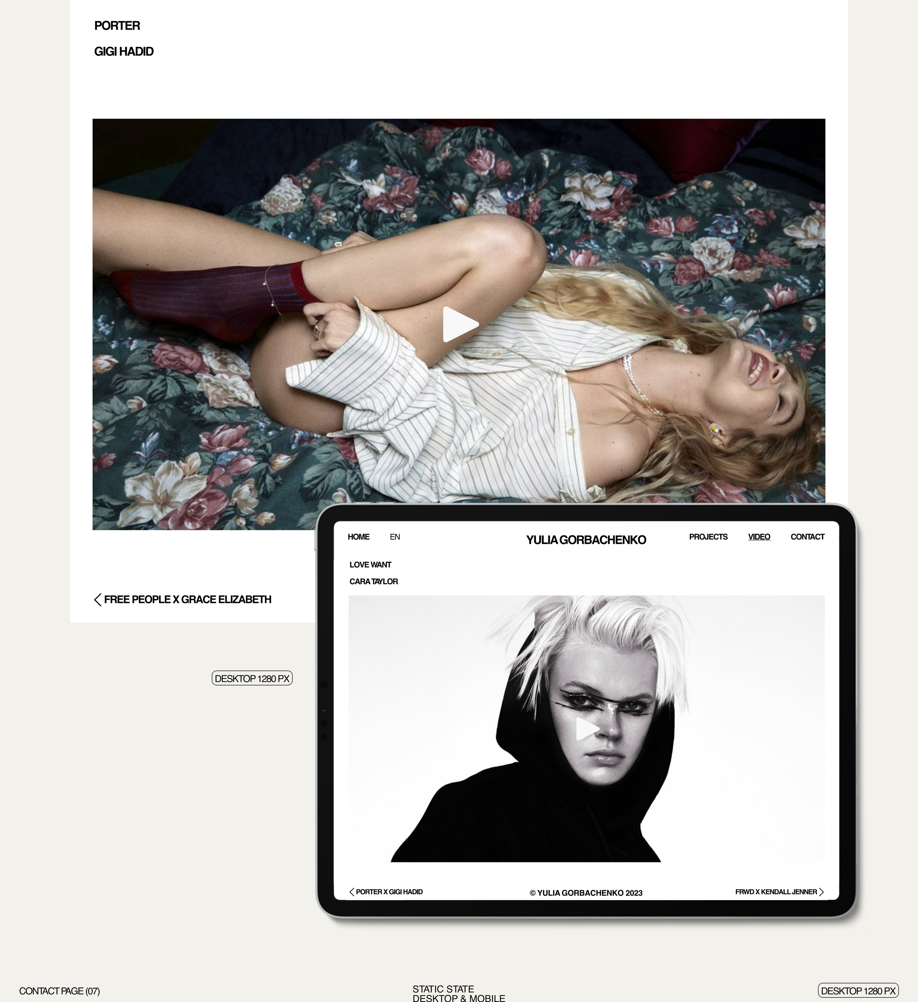 YULIA GORBACHENKO. Photographer portfolio website concept. — Изображение №7 — Интерфейсы, Графика на Dprofile