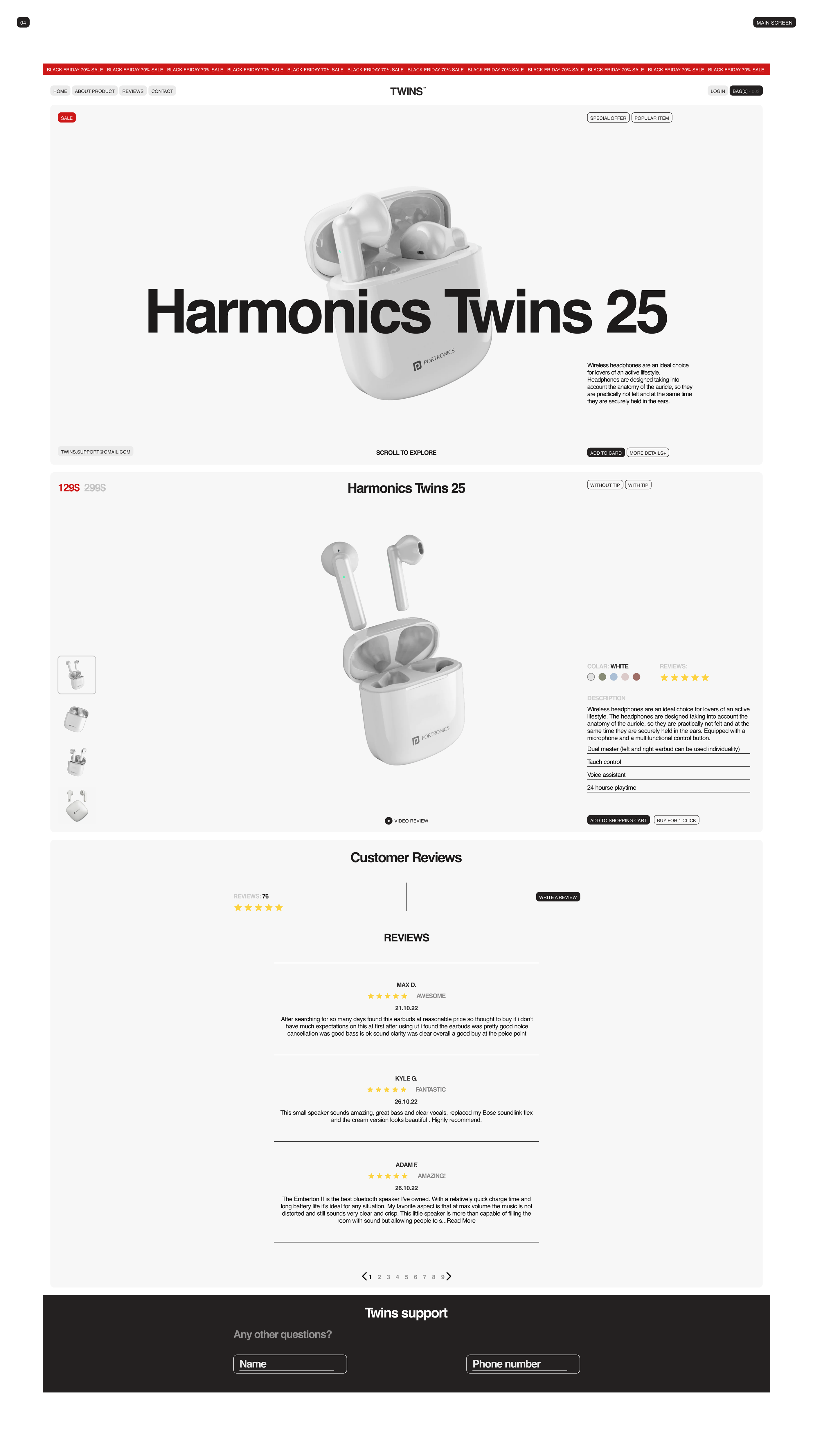 Landing page. E-commerce headphones concept — Изображение №5 — Интерфейсы на Dprofile
