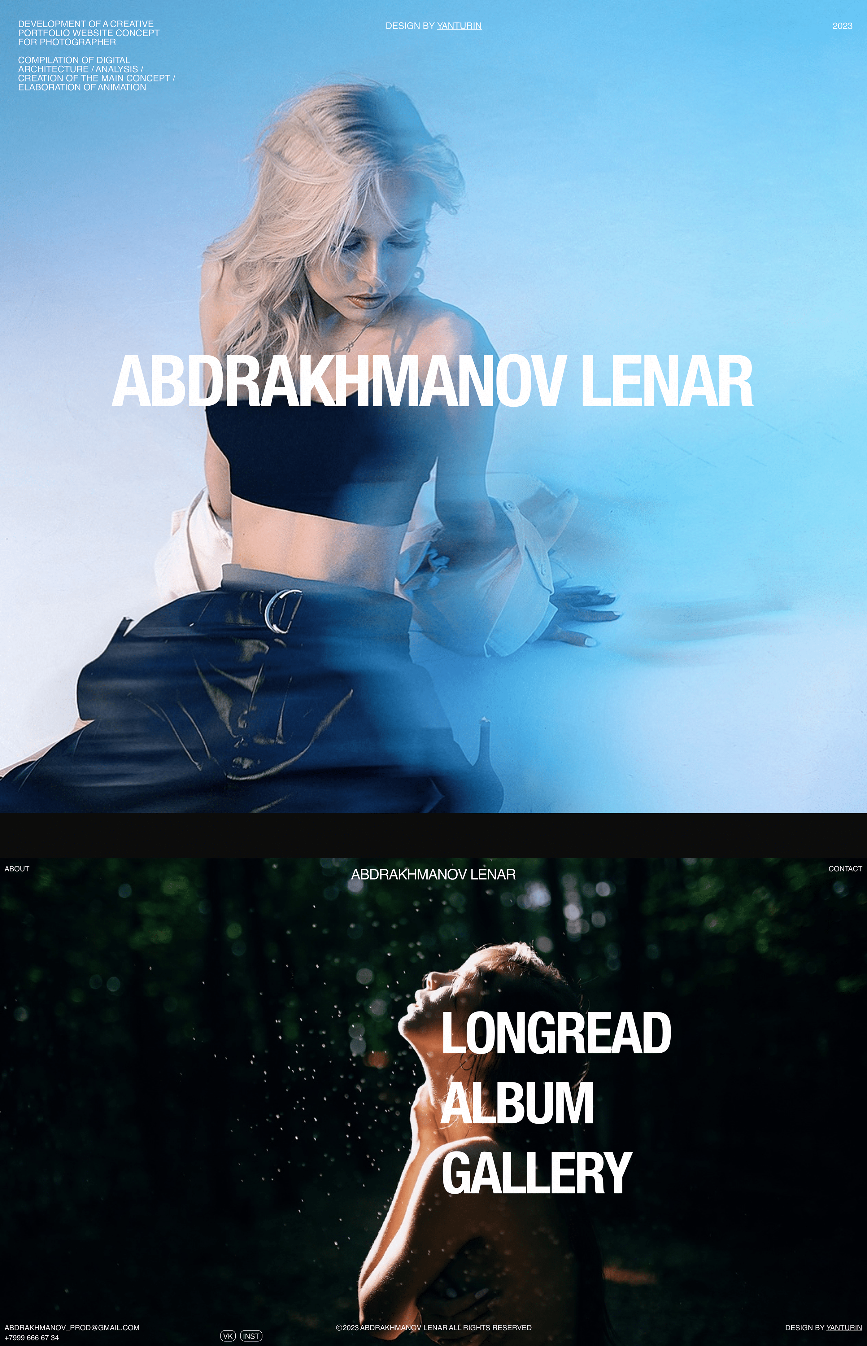 Abdrakhmanov. Photographer portfolio website concept. — Изображение №1 — Интерфейсы, Графика на Dprofile