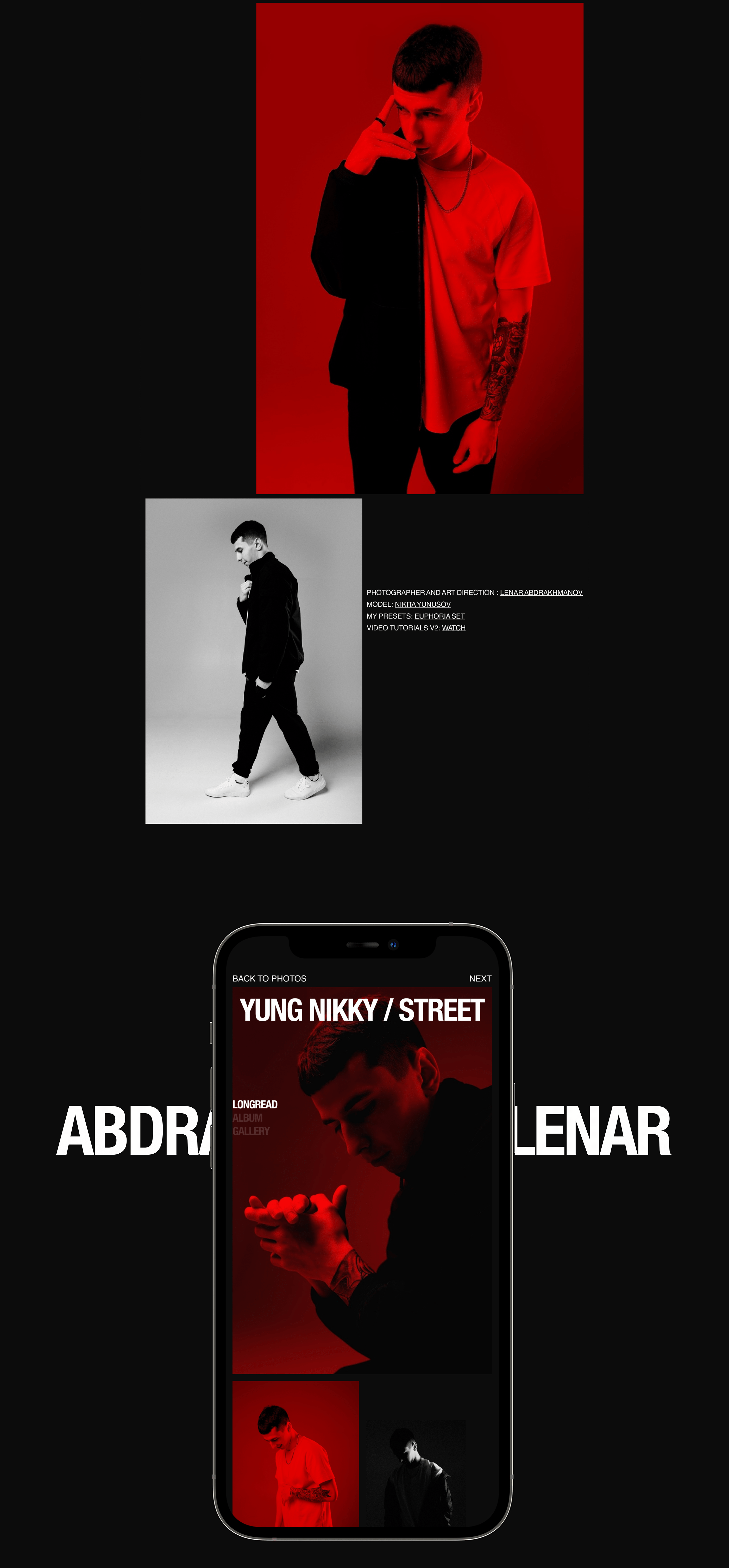 Abdrakhmanov. Photographer portfolio website concept. — Изображение №4 — Интерфейсы, Графика на Dprofile