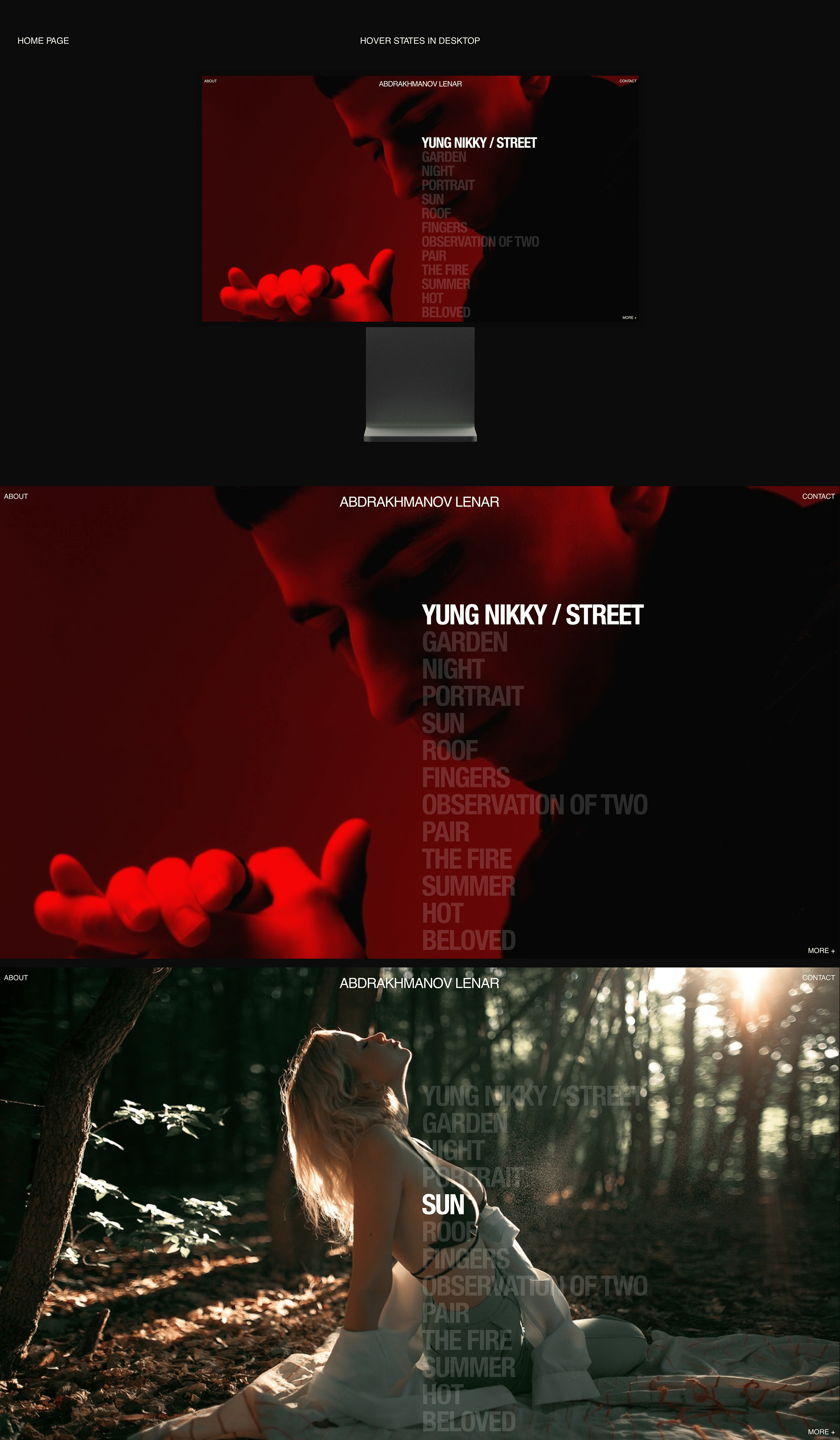 Abdrakhmanov. Photographer portfolio website concept. — Изображение №2 — Интерфейсы, Графика на Dprofile