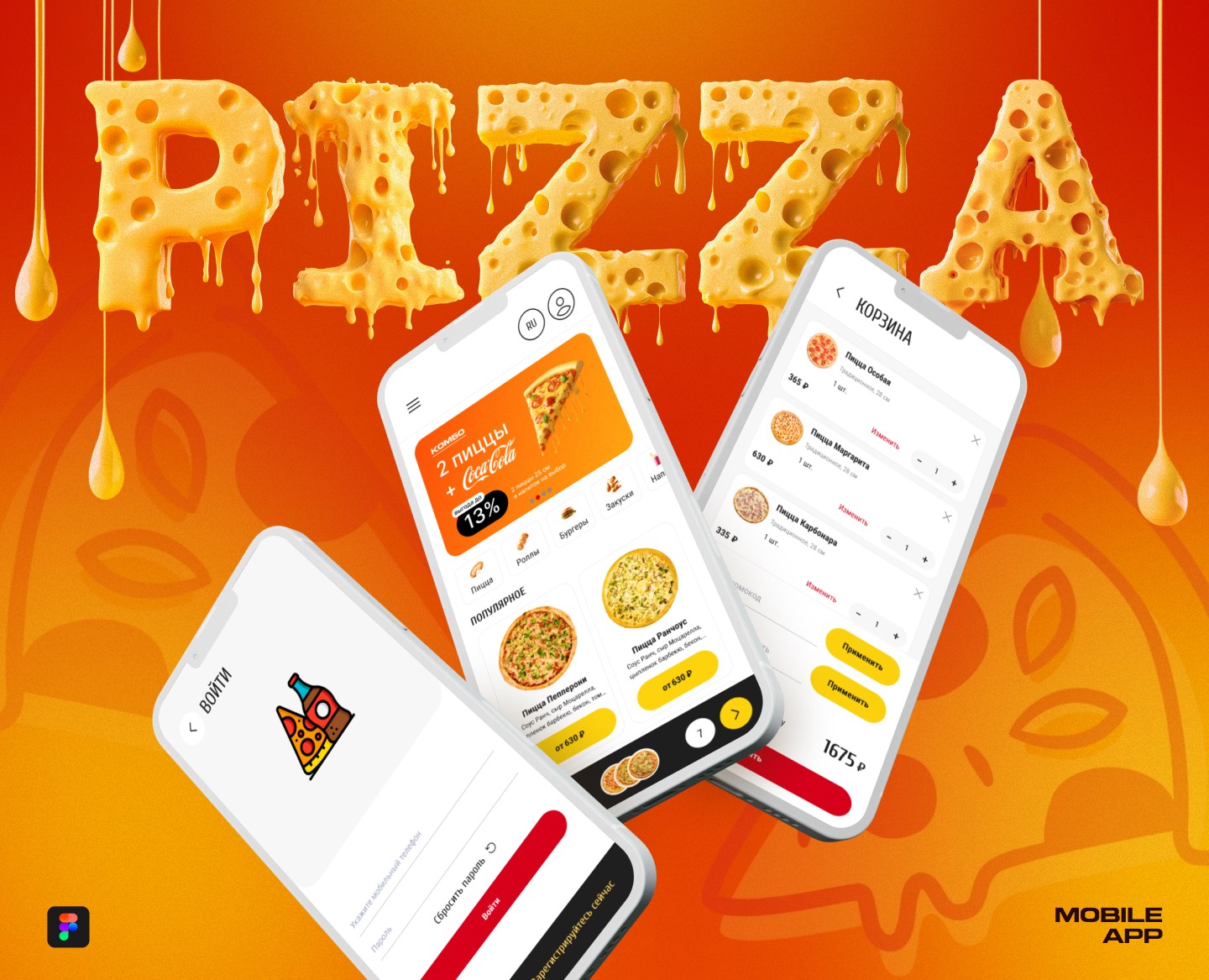 Приложение для доставки пиццы, UI/UX — Интерфейсы на Dprofile