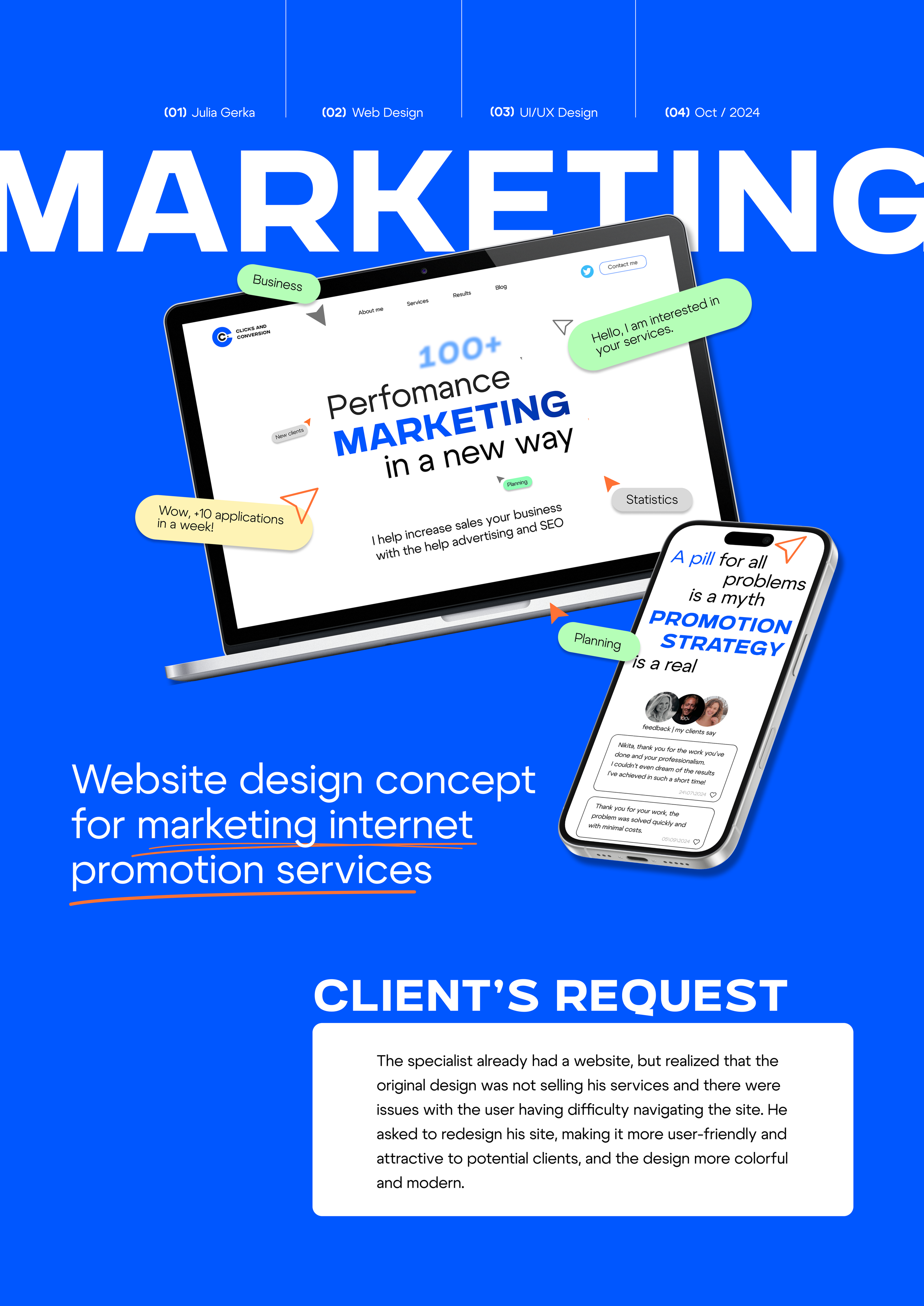 Design Concept Website | Marketing services — Изображение №1 — Интерфейсы, Графика на Dprofile
